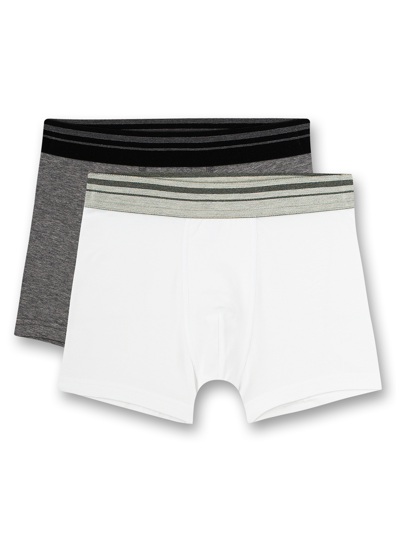 Jungen-Hipshorts (Doppelpack) Weiß und Graumelange