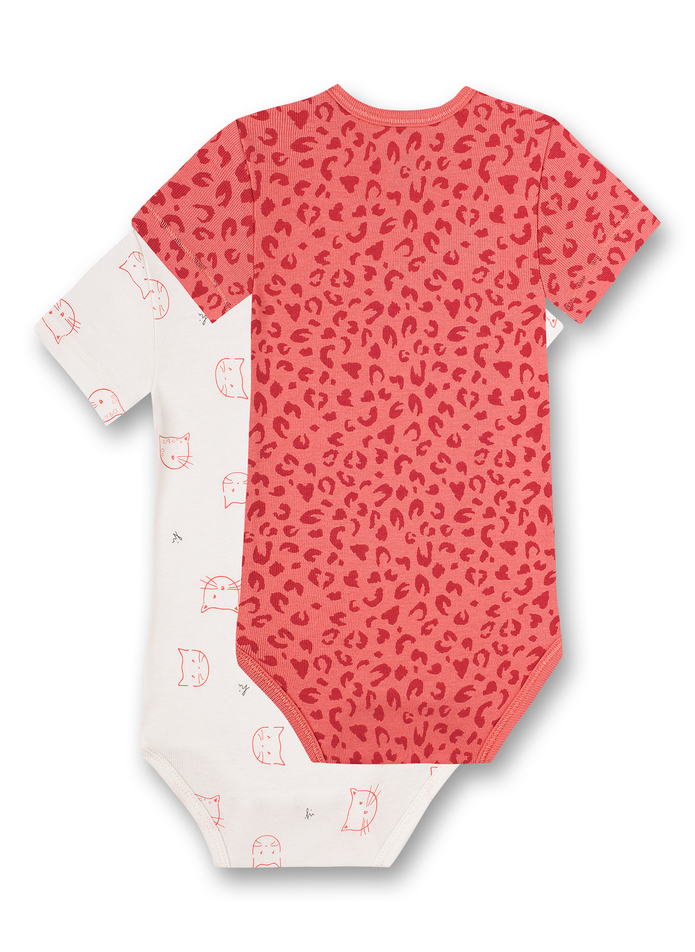 Body kurzarm (Doppelpack) Off-White und Rosa Tiny Leopard