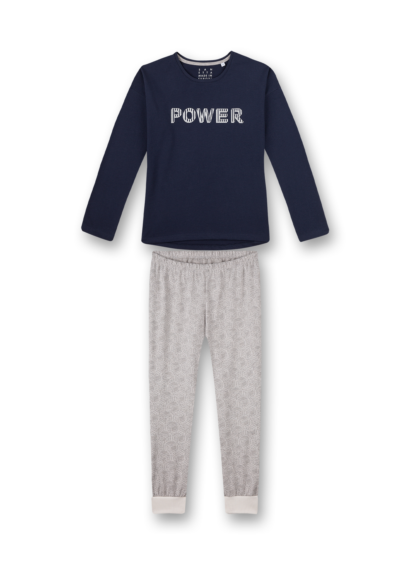 Mädchen-Schlafanzug Dunkelblau Athleisure Workout