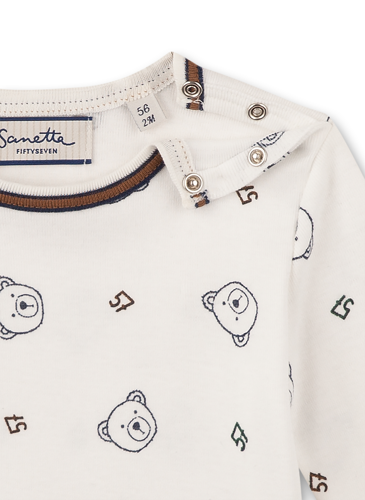 Jungen-Shirt langarm Off-White Little Teddy