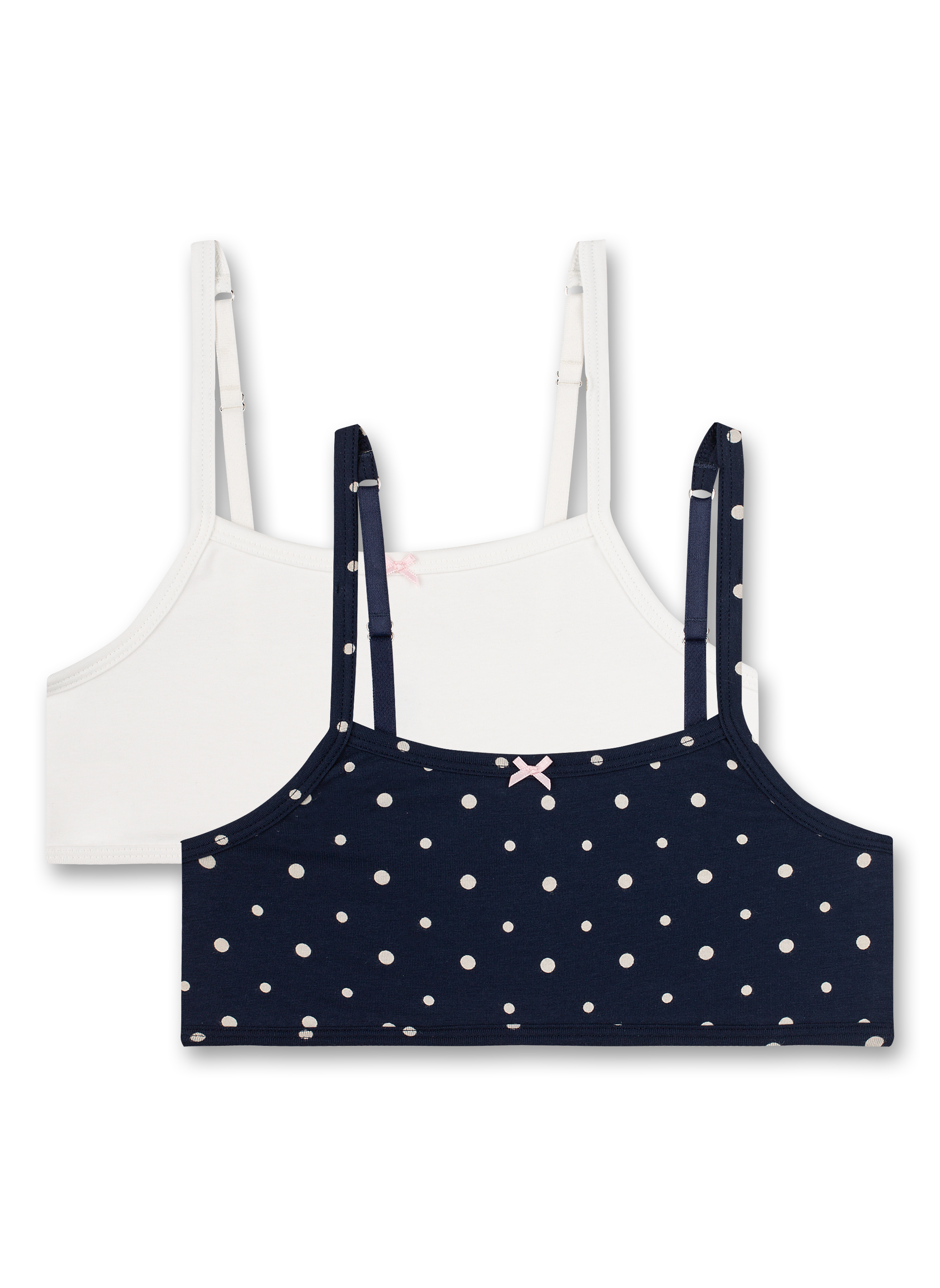 Mädchen-Bustier (Doppelpack) Dunkelblau und Off-White