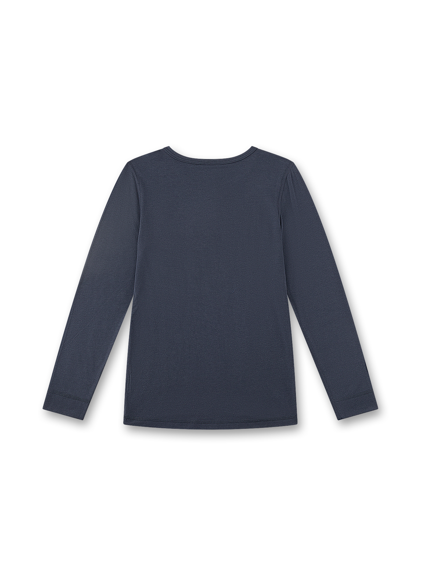 Langarmshirt, dunkelblau, Rundhalsausschnitt, unifarben, Hemd/Shirt