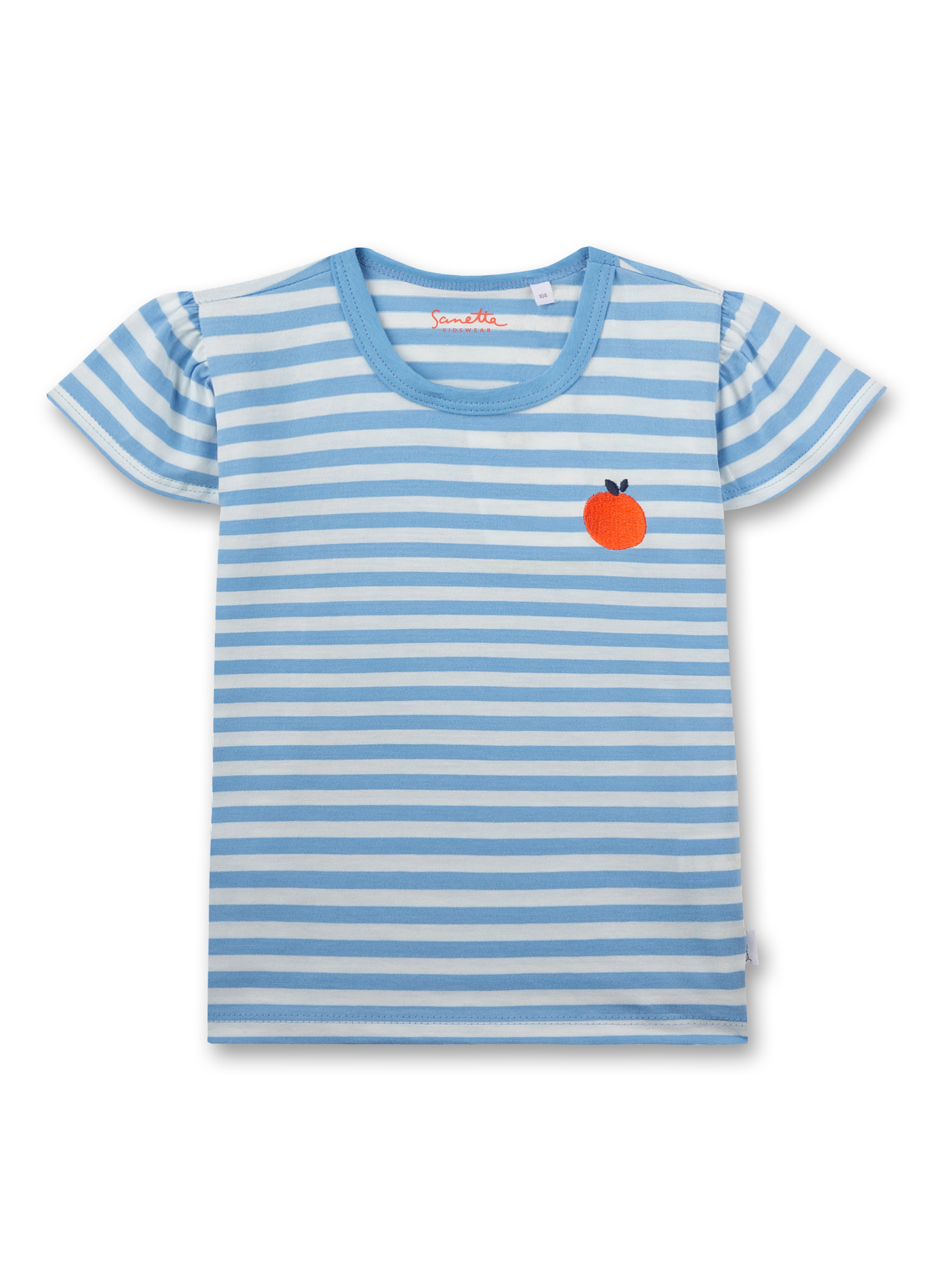 Mädchen T-Shirt Hellblau geringelt