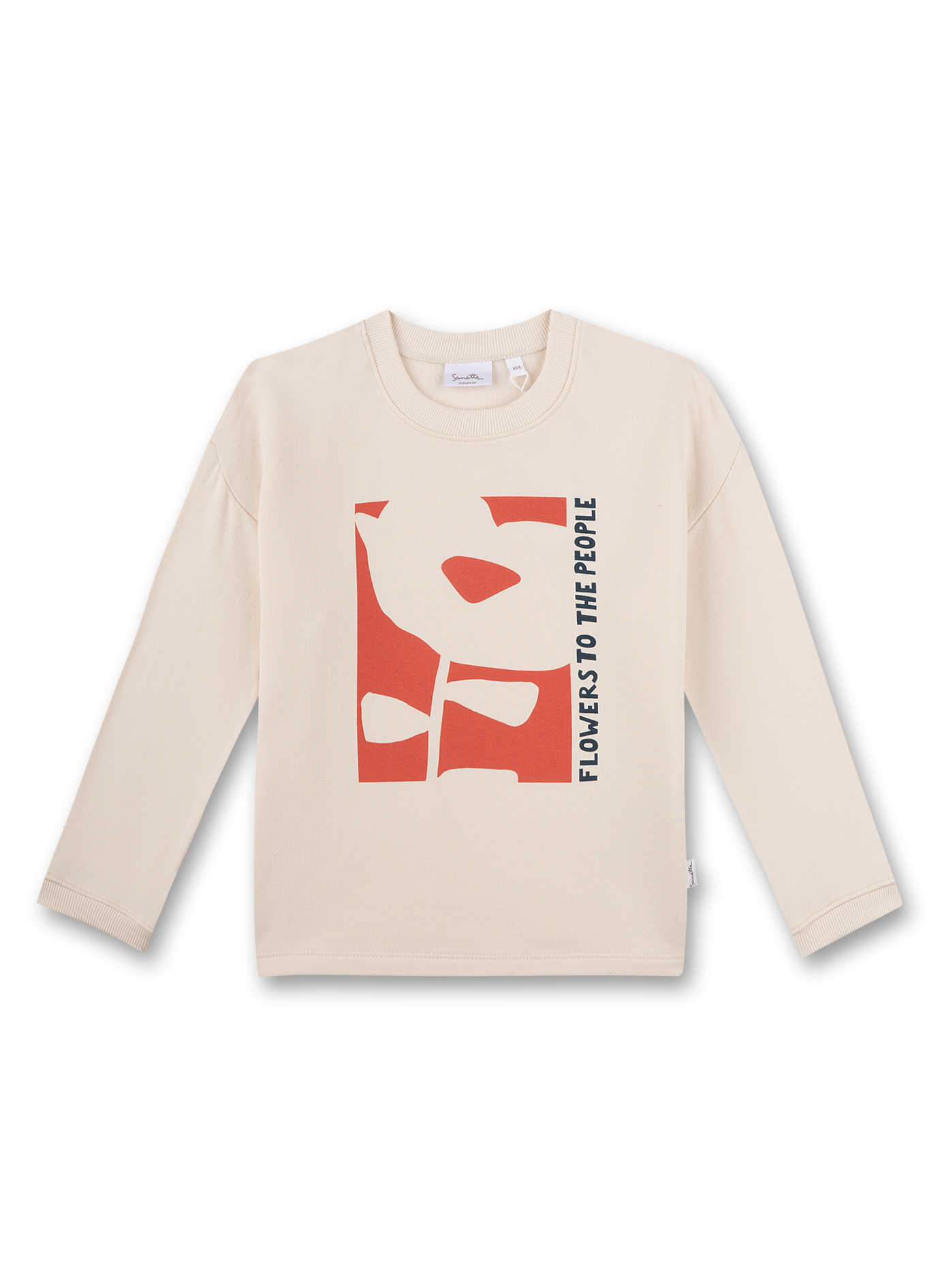 Mädchen-Sweatshirt Beige Flowers for You