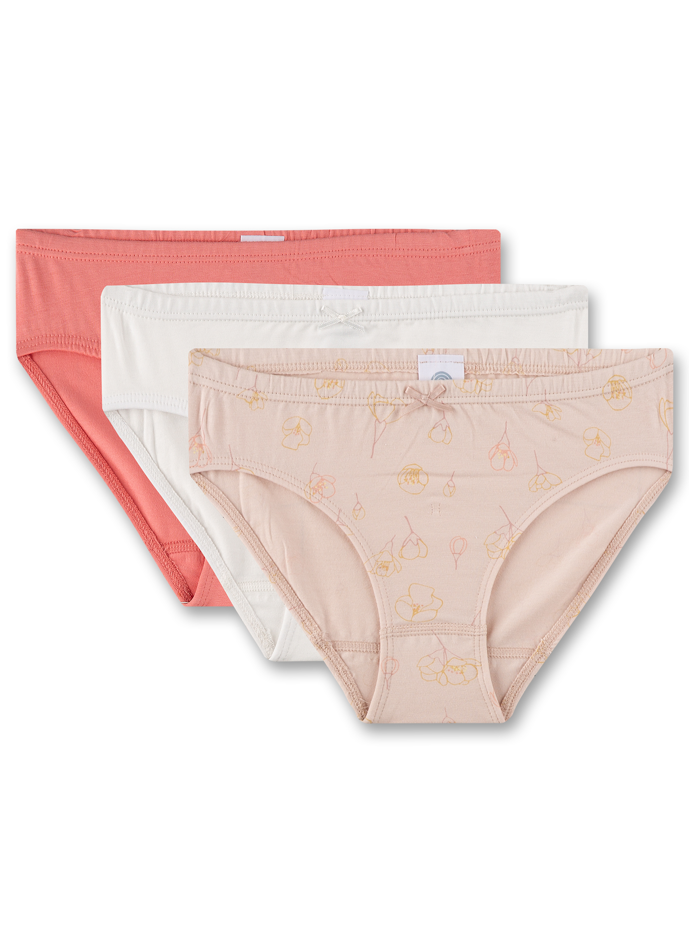 Mädchen-Rioslips (Dreierpack) Lila Off-White & Rosa