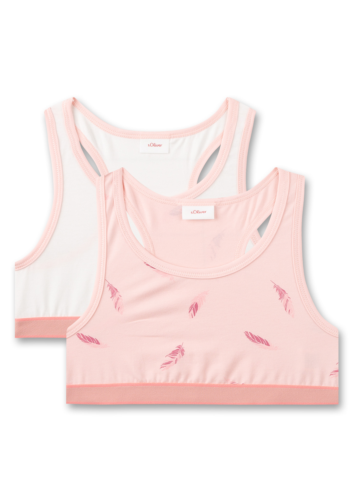 Mädchen-Bustier (Doppelpack) Rosa & Weiß