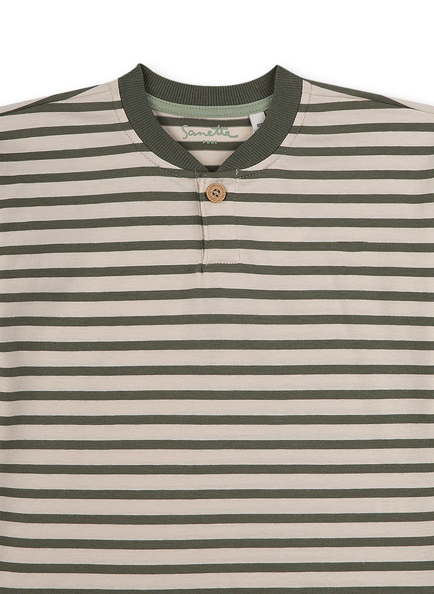 Jungen-Shirt langarm Grün Ringel
