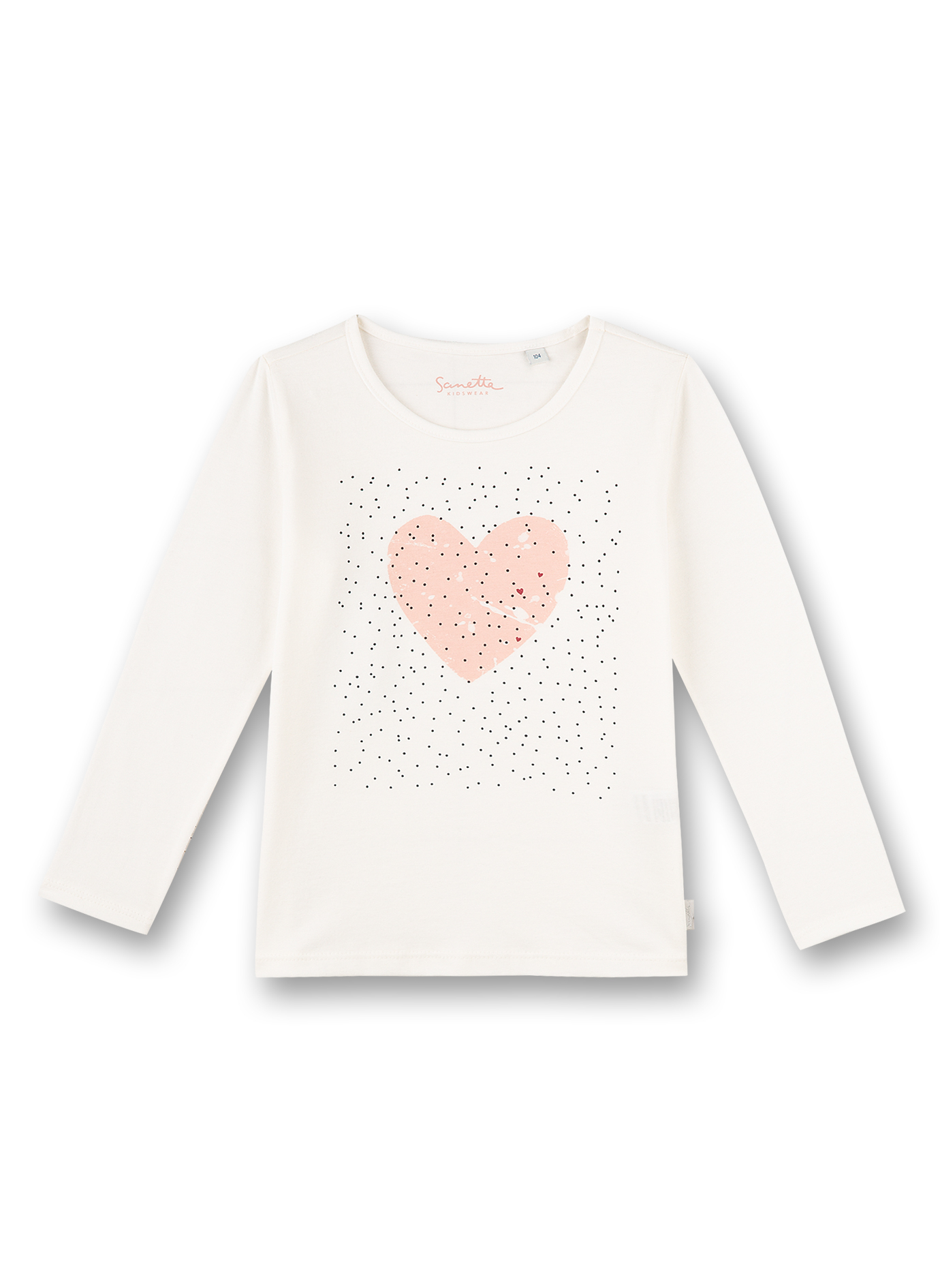 Mädchen-Shirt langarm Off-White With all my Heart
