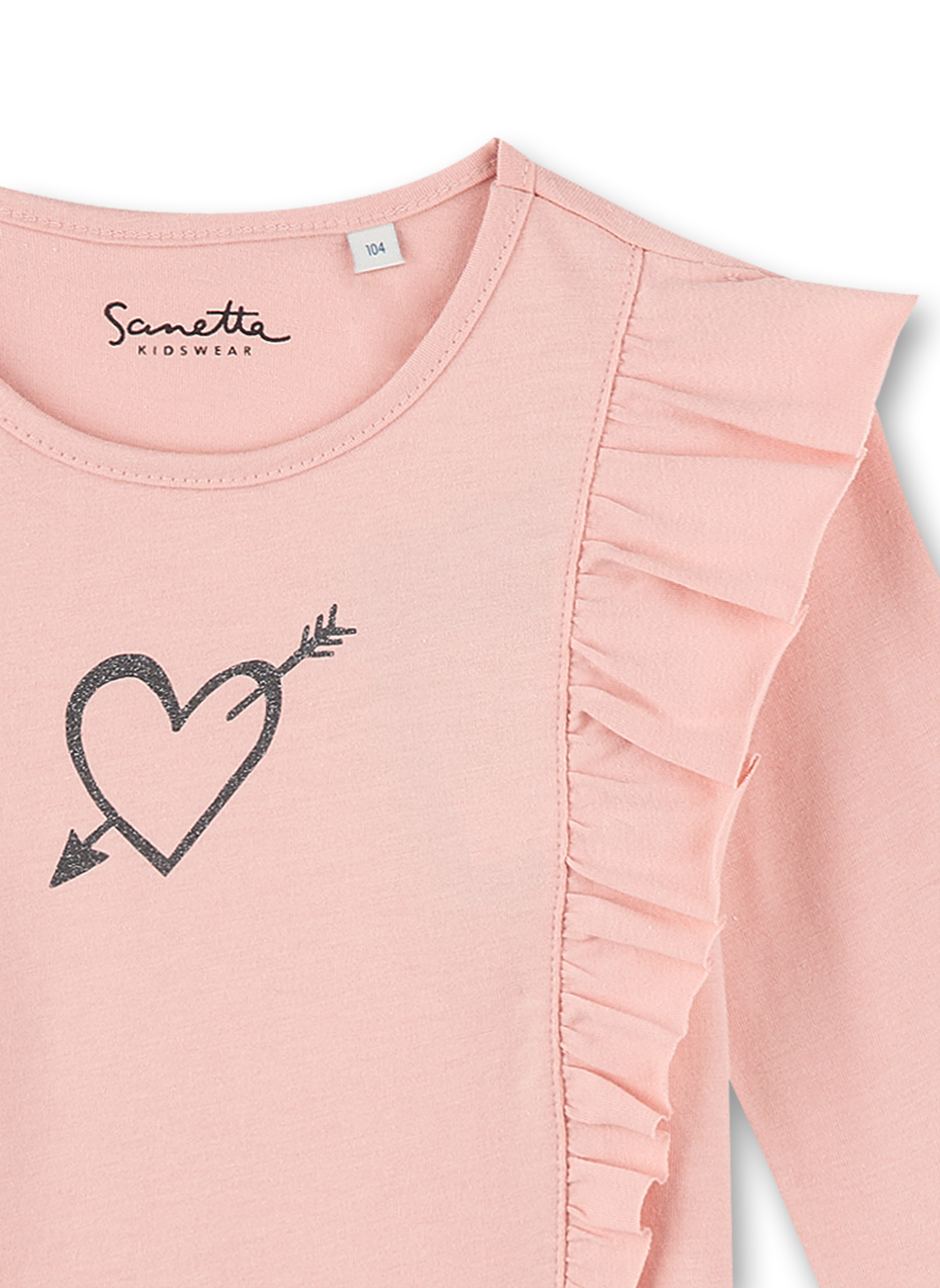Mädchen-Shirt langarm Rosa With all my Heart
