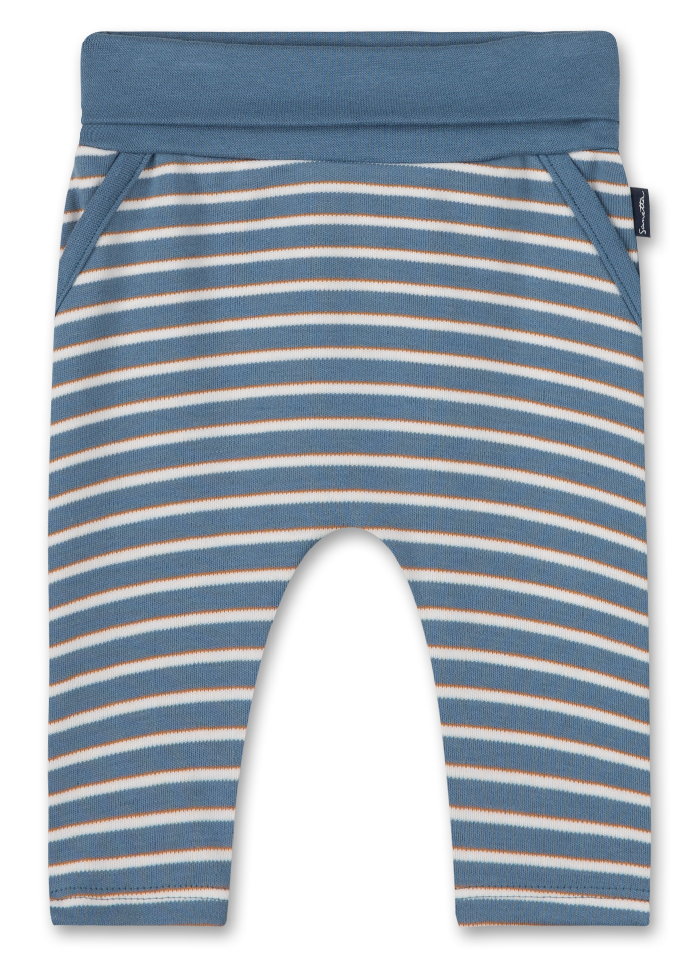 Jungen-Sweathose Hellblau geringelt Clever Fox