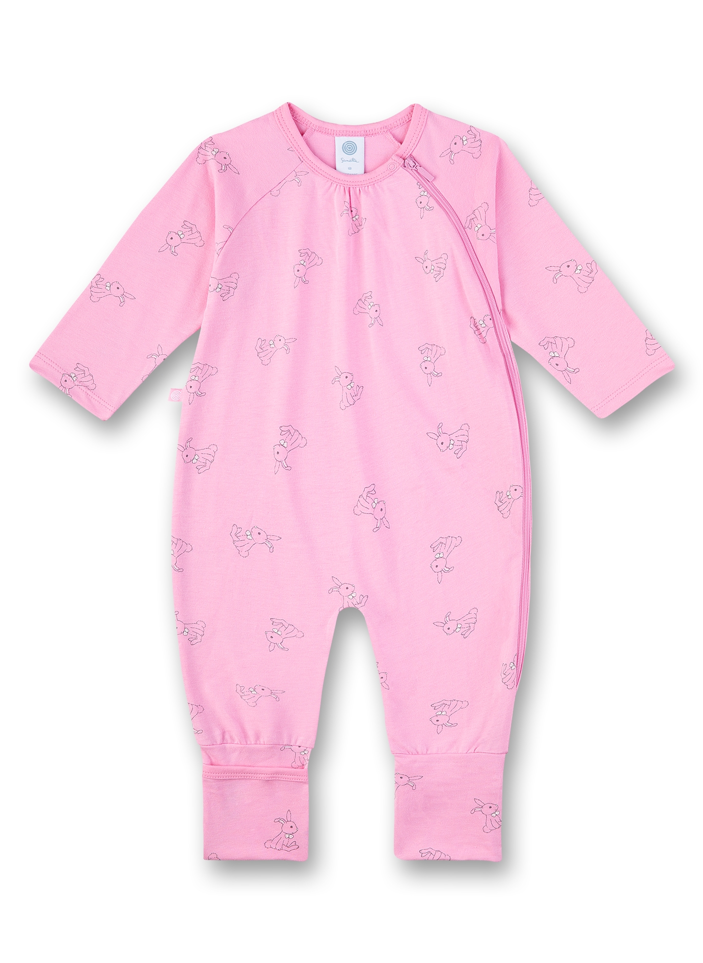 Mädchen-Overall mit Klappfuß Rosa Bunny Love