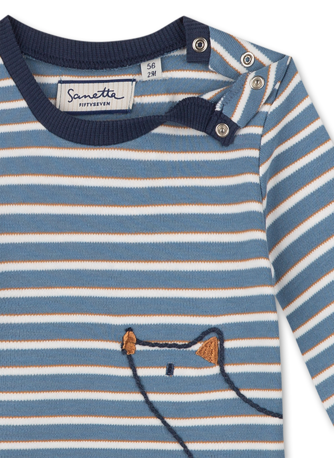 Jungen-Shirt Blau geringelt Clever Fox