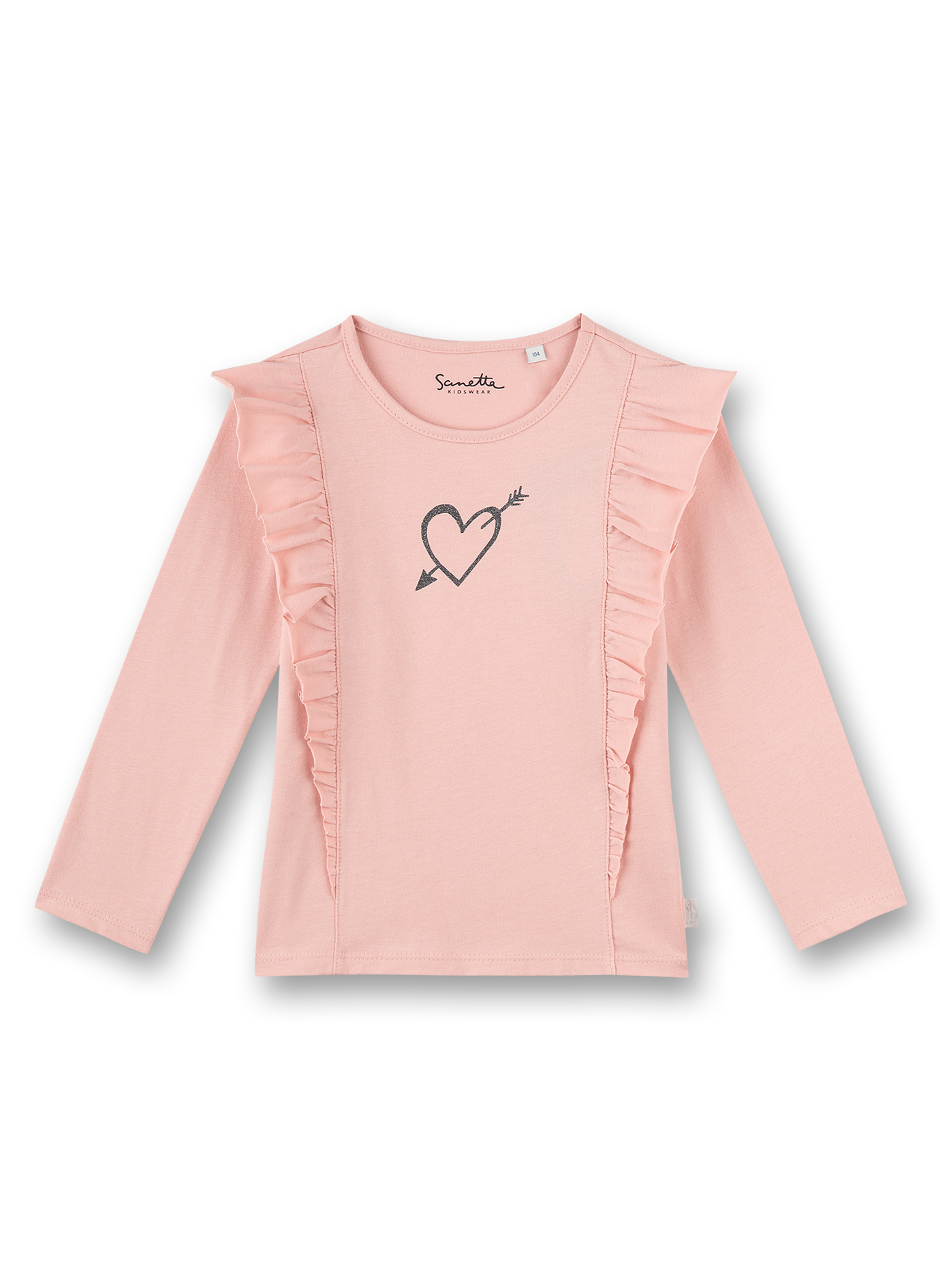 Mädchen-Shirt langarm Rosa With all my Heart