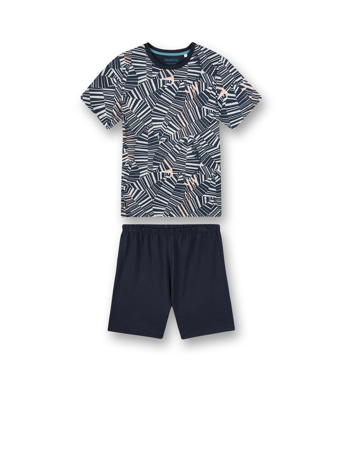 Jungen-Schlafanzug kurz Graumelange Wave Rider
