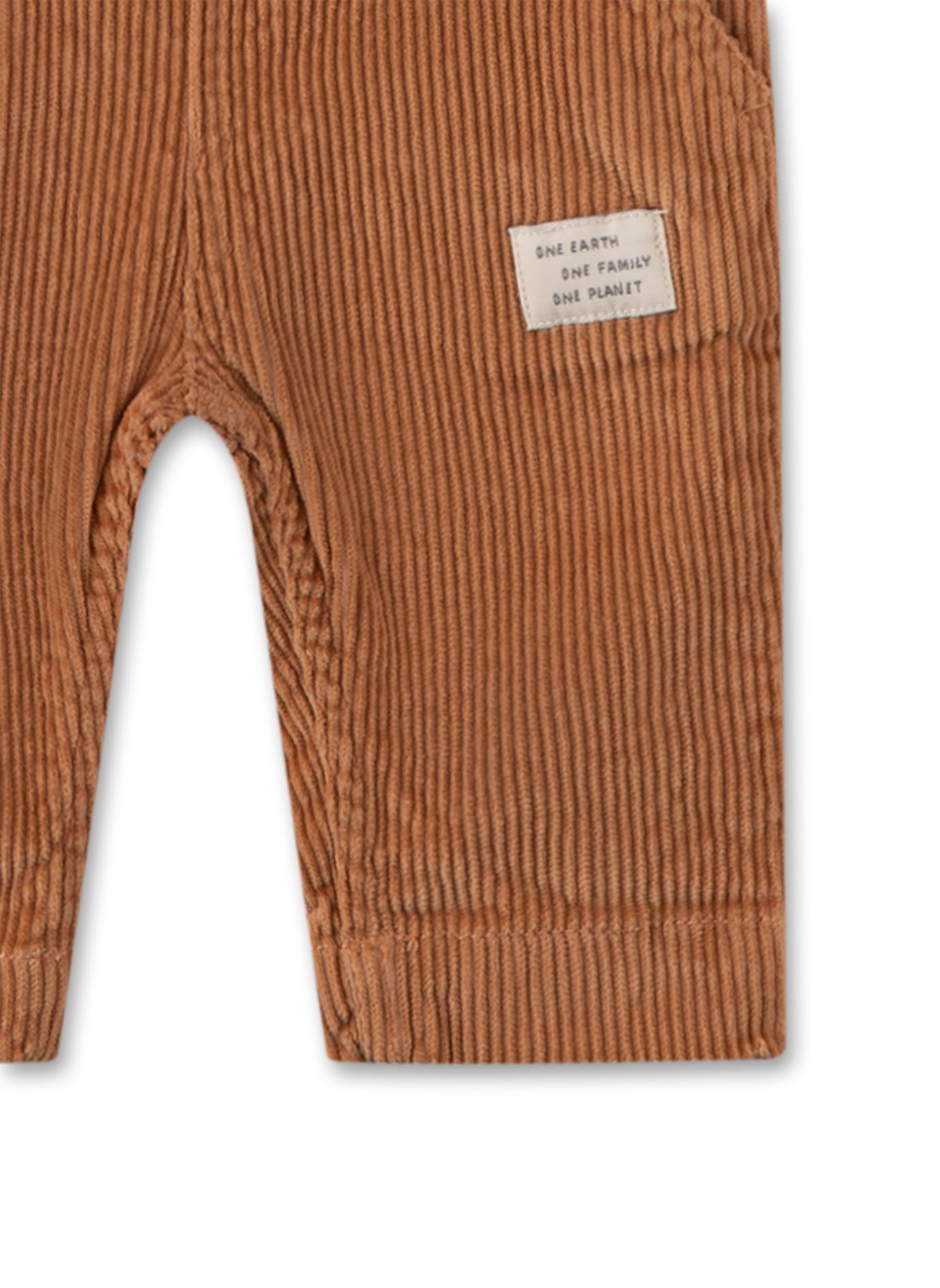 corduroy, Overall, pocketless, braun, Stoffetikett