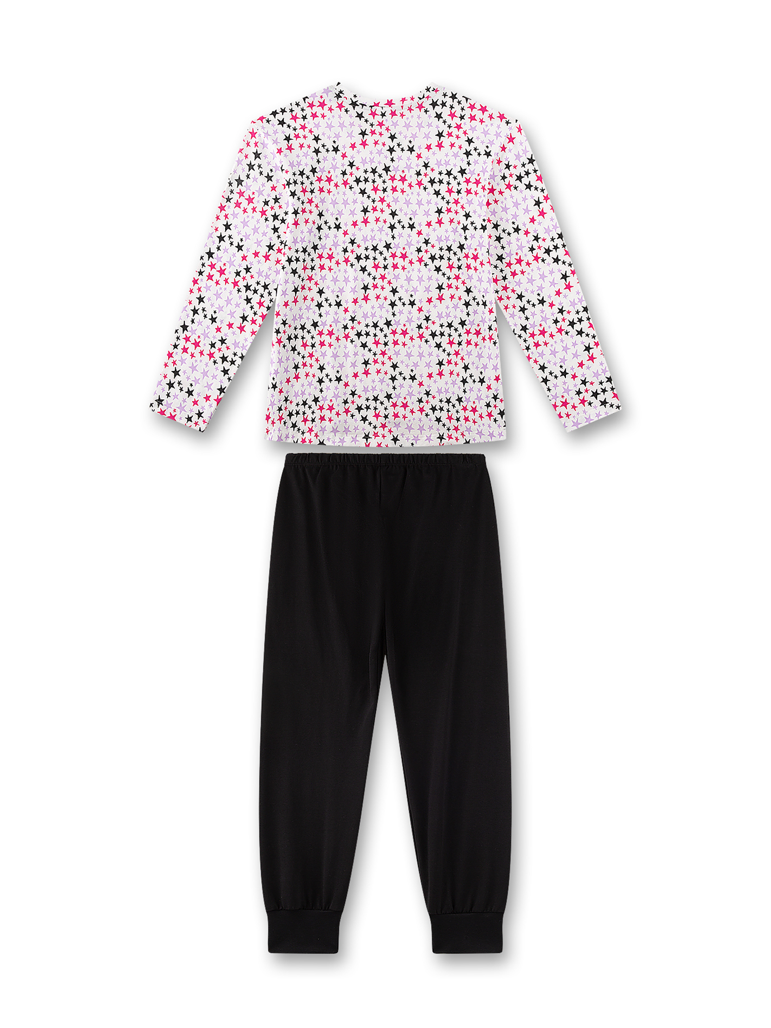 Langarmshirt, Sterne Muster, Rosa, pink, schwarz