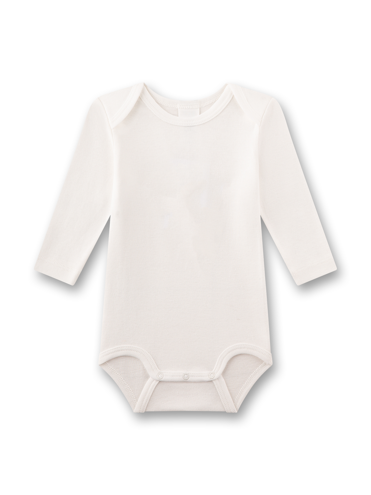 Baby-Bodysuit, Lange Ärmel, Weiß, Schlicht, Langarm-Body