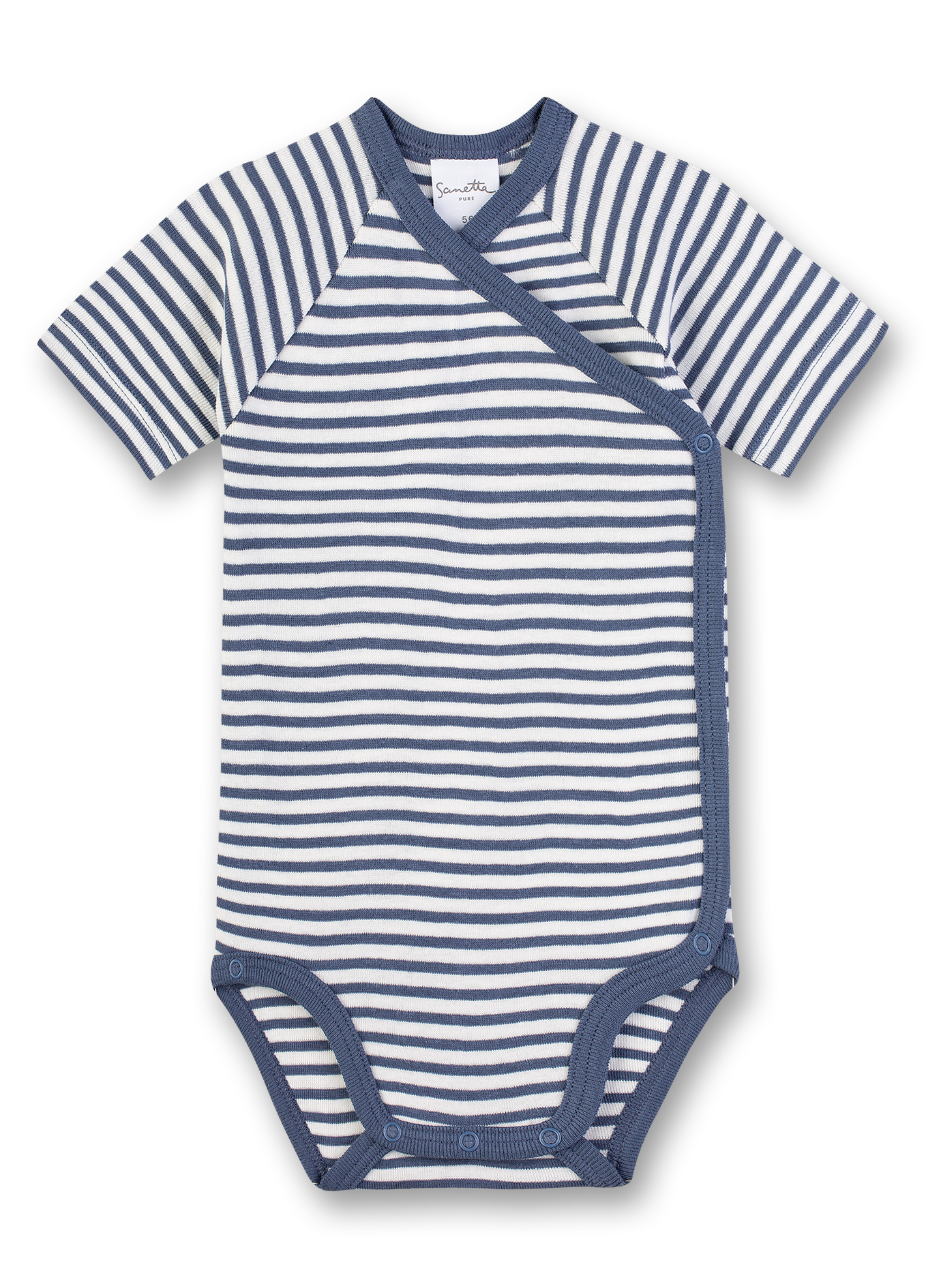 Wickelbody kurzarm Blau-geringelt