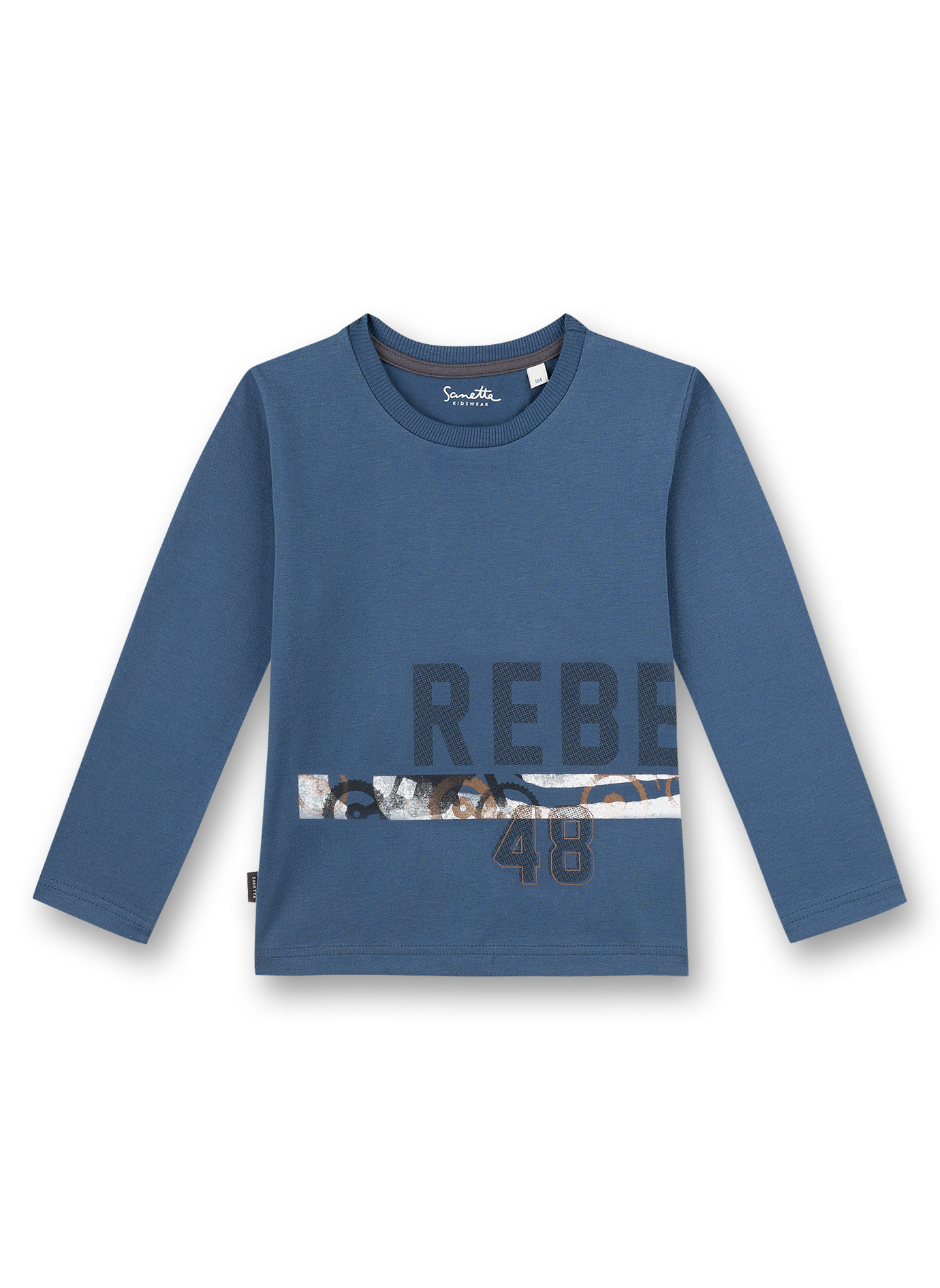 Jungen-Shirt langarm Blau Motocross