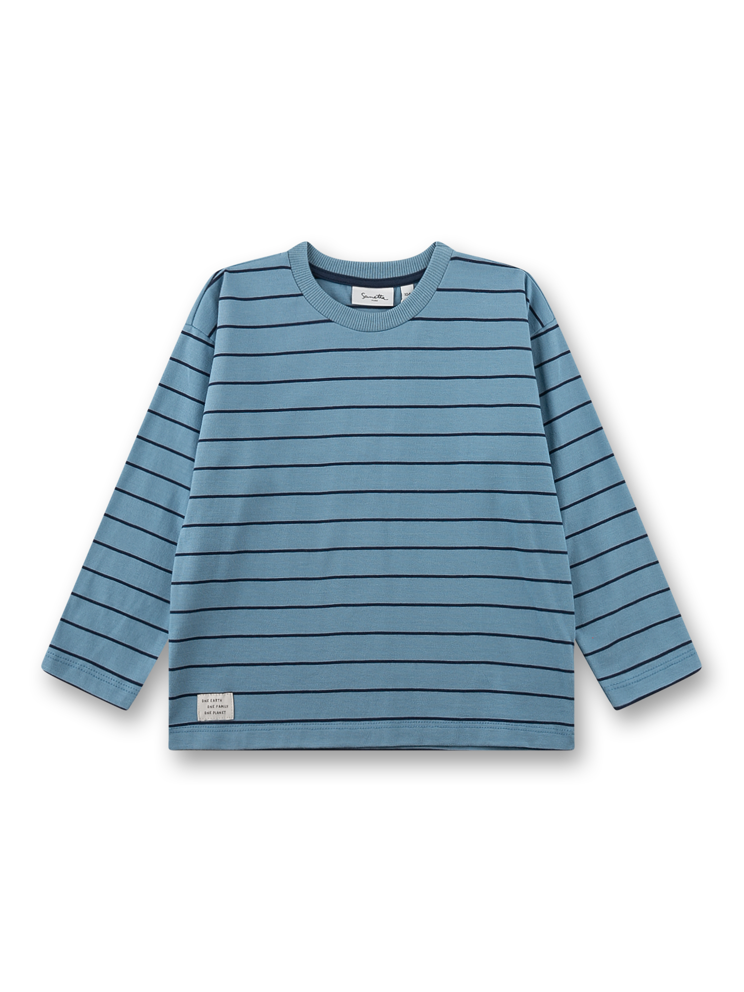 Jungen-Langarmshirt blau Ringel