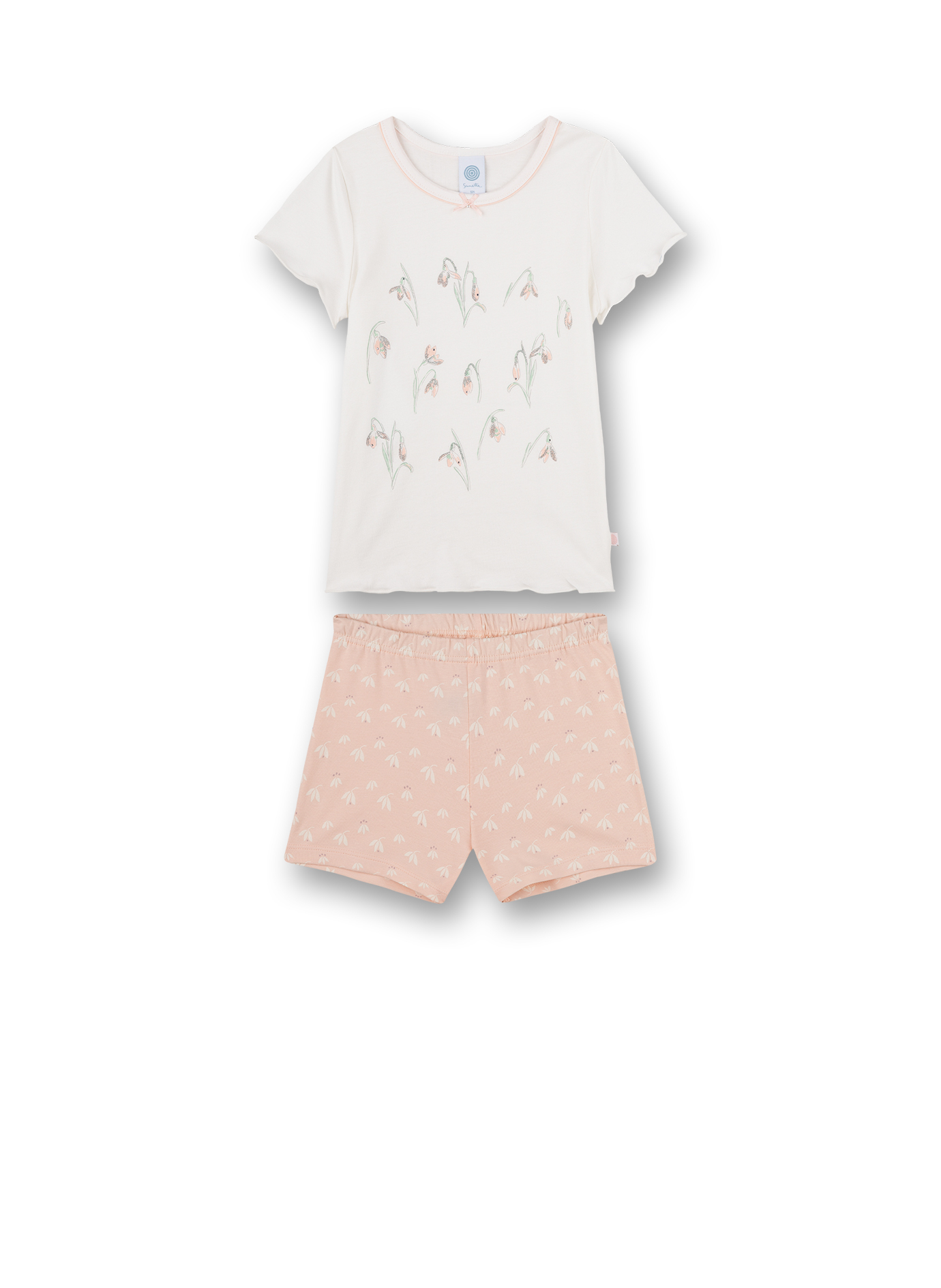 Mädchen-Schlafanzug kurz Off-White Retro Romance