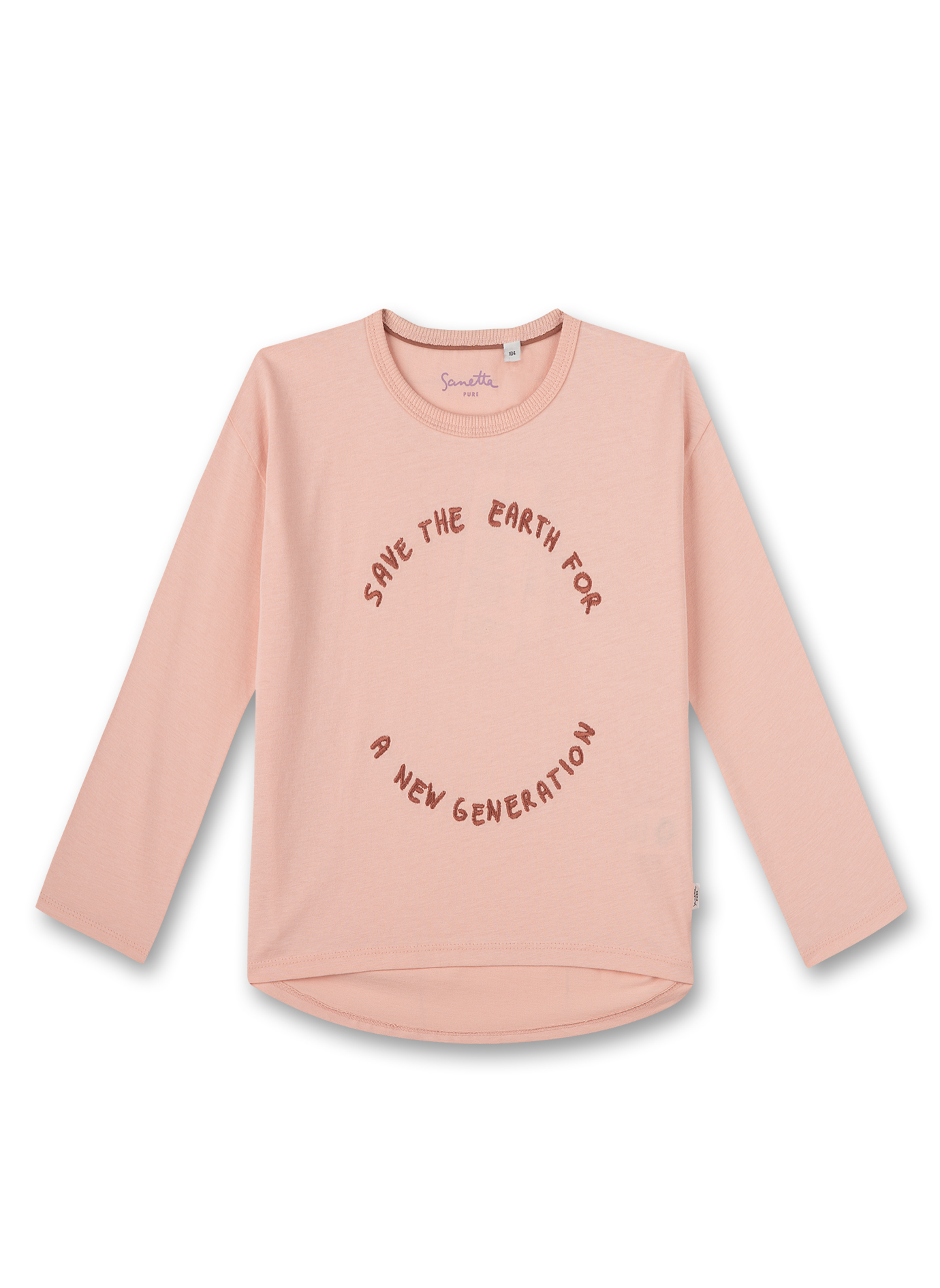 Mädchen-Shirt langarm Rosa 