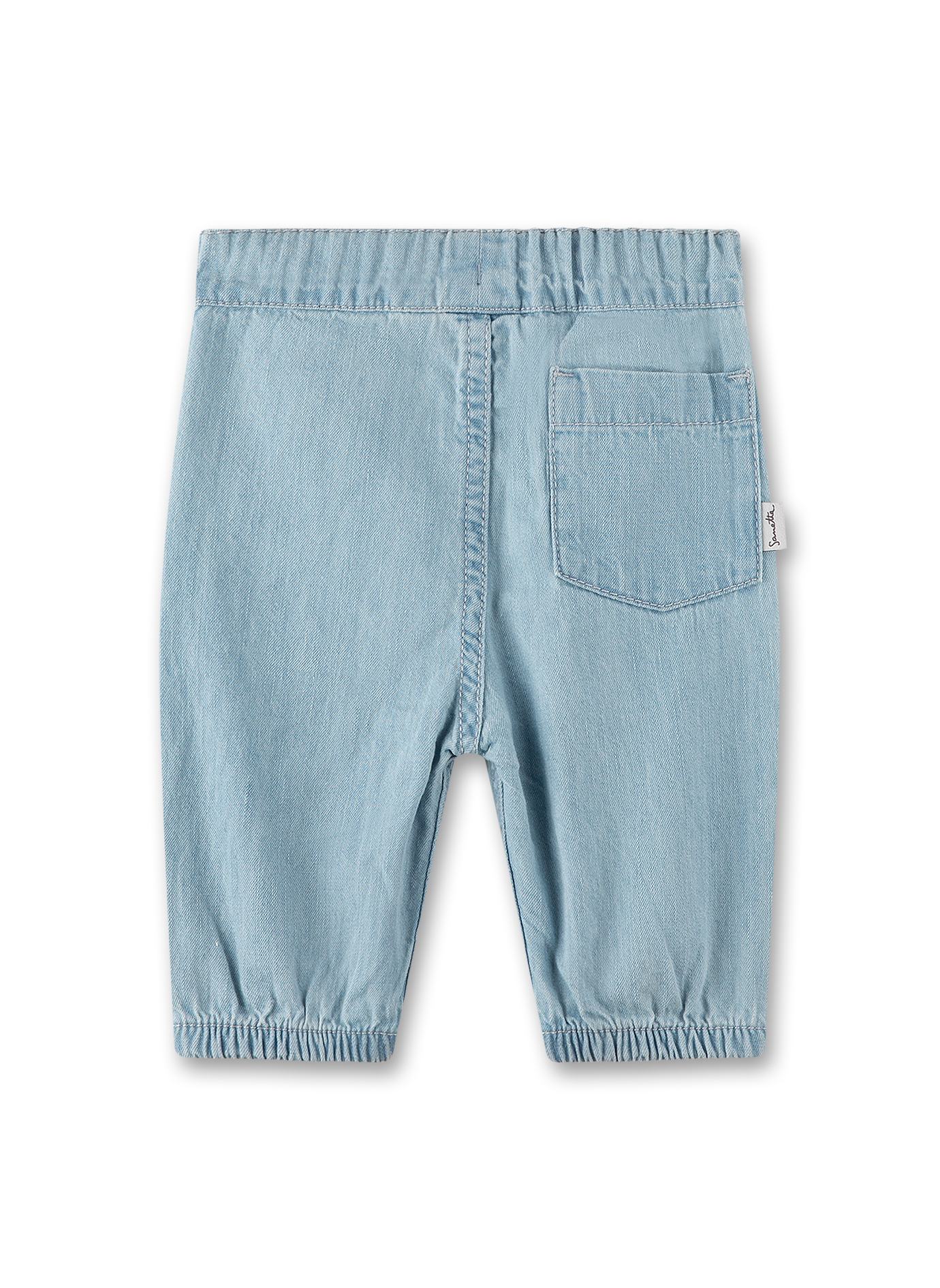 Denim, Jeansshorts, Rückentasche, elastischer Bund, helles Blau