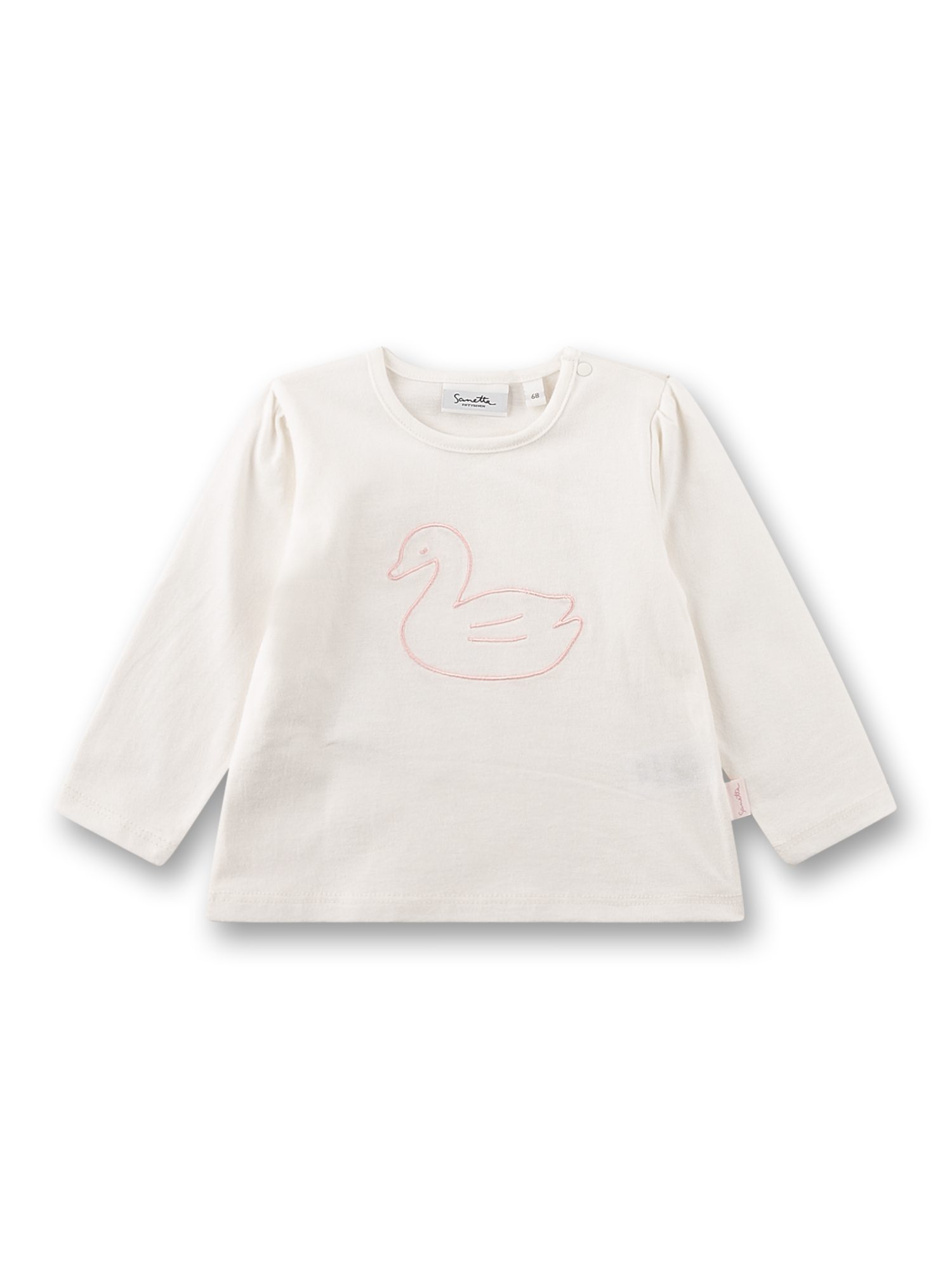 Mädchen-Langarmshirt off-white Schwan