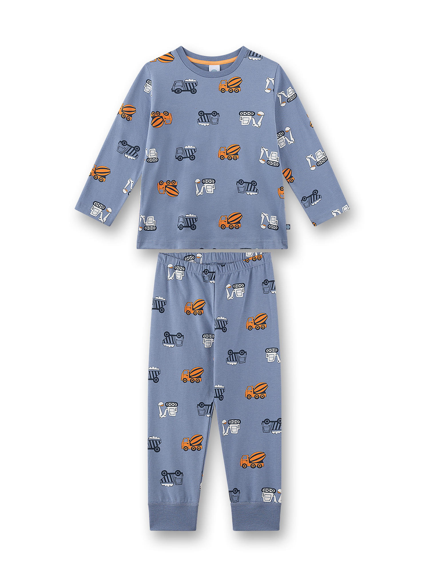 Kinderpijamas, Pyjama, Langarm, Blaue Farbe, BauMaschinen Muster