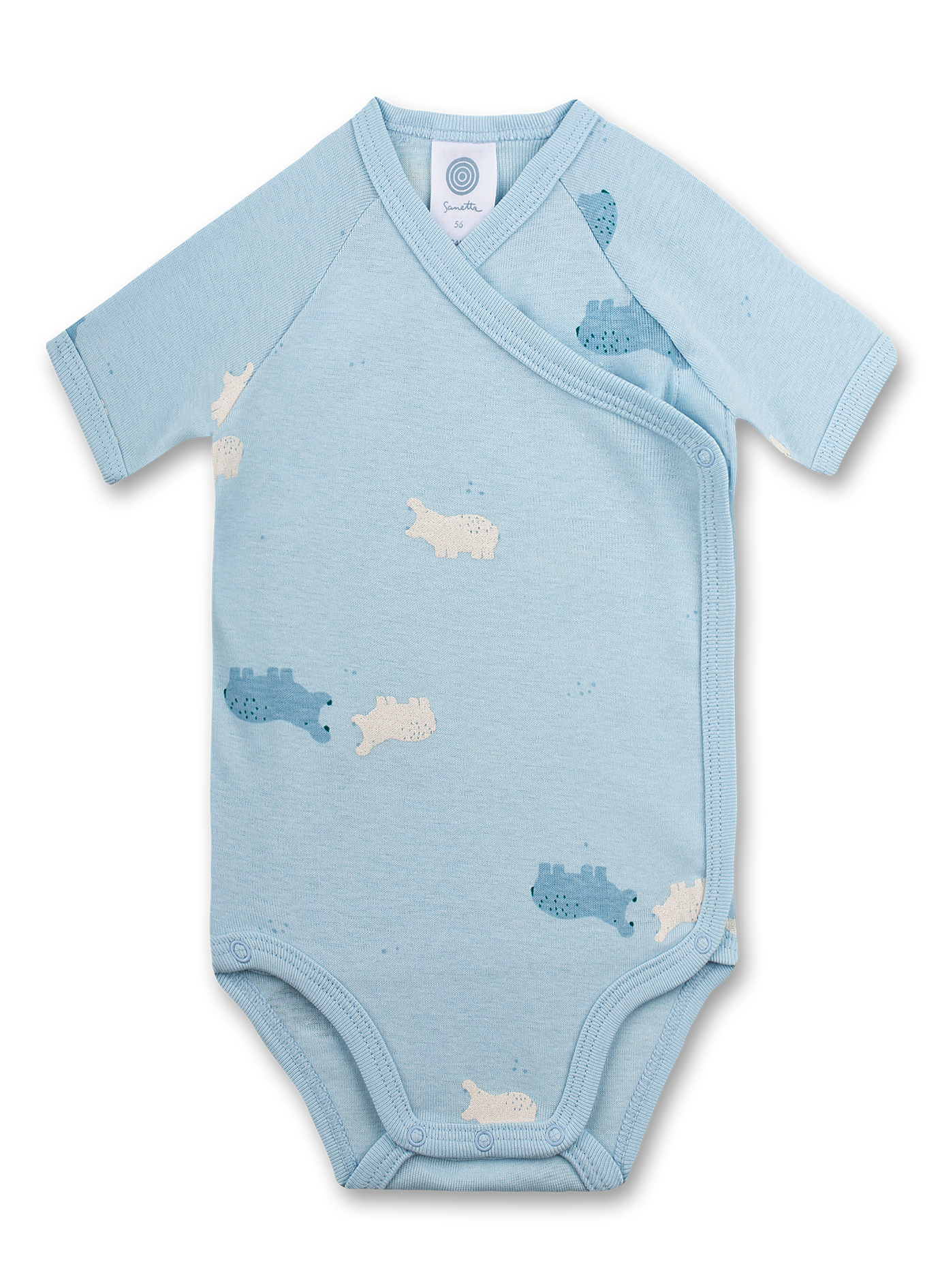Wickelbody kurzarm Hellblau Hippo