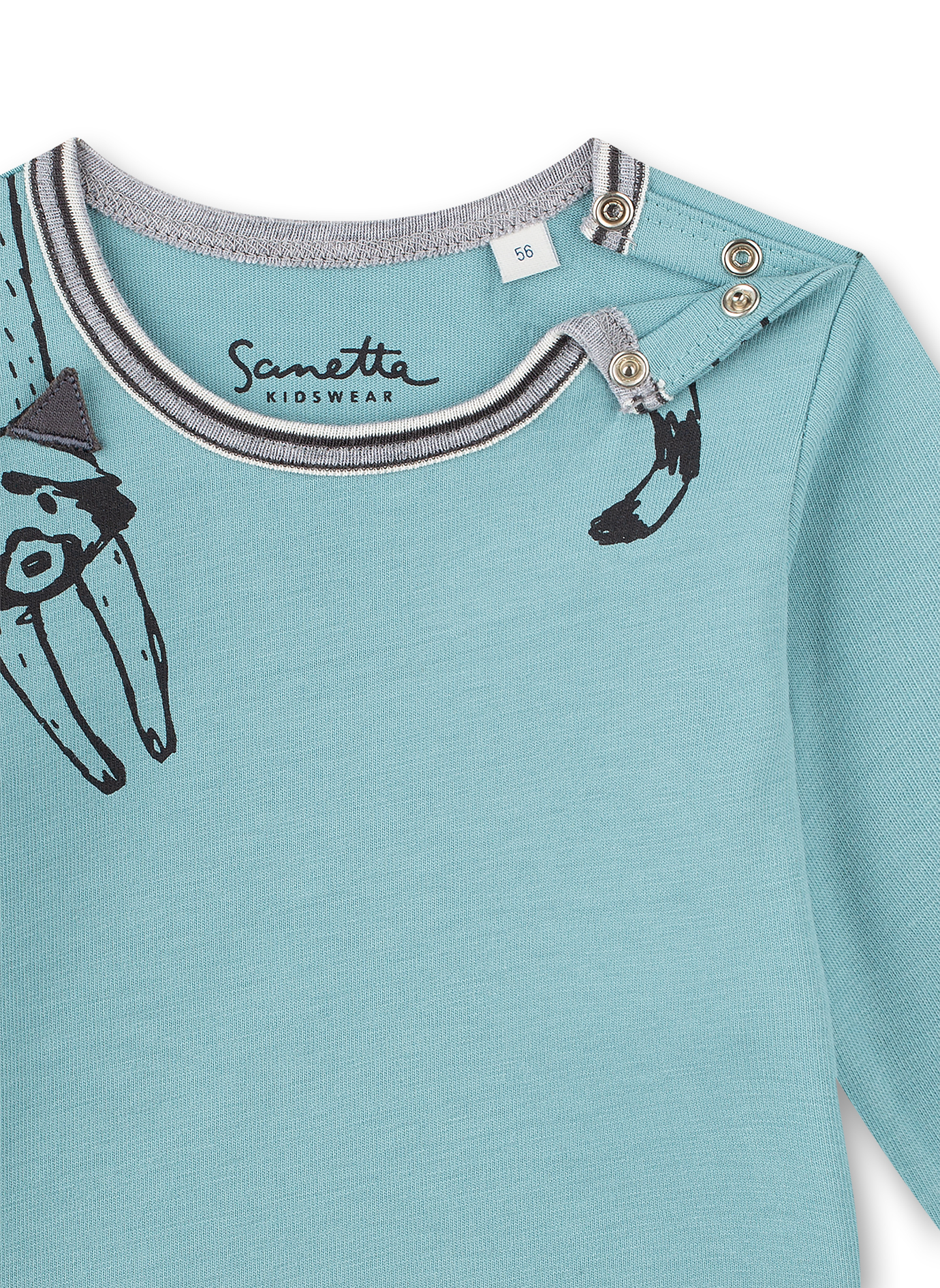 Jungen-Shirt langarm Hellblau Indian Little Panda
