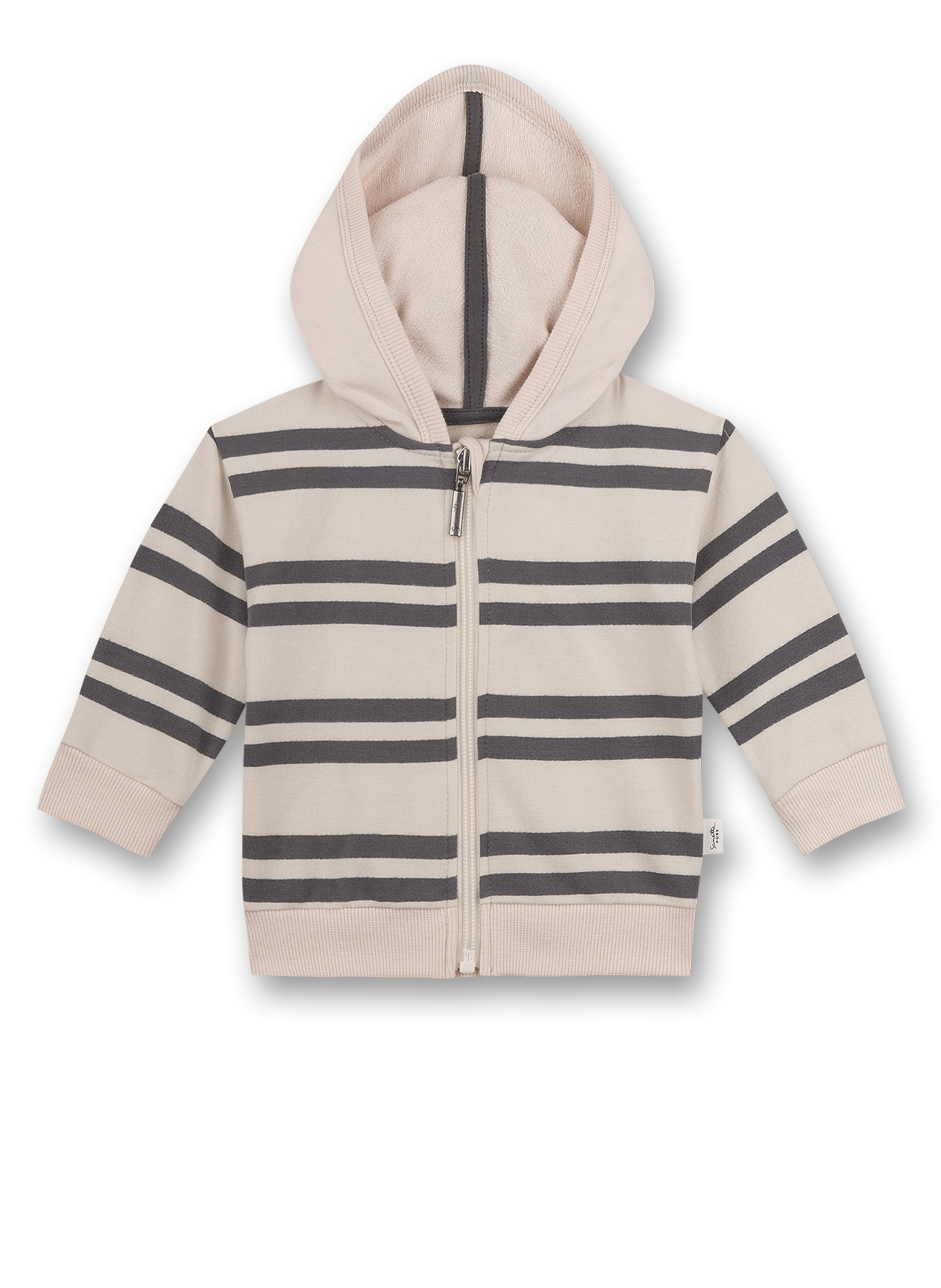 Jungen-Sweatjacke Dunkelgrau Ringel