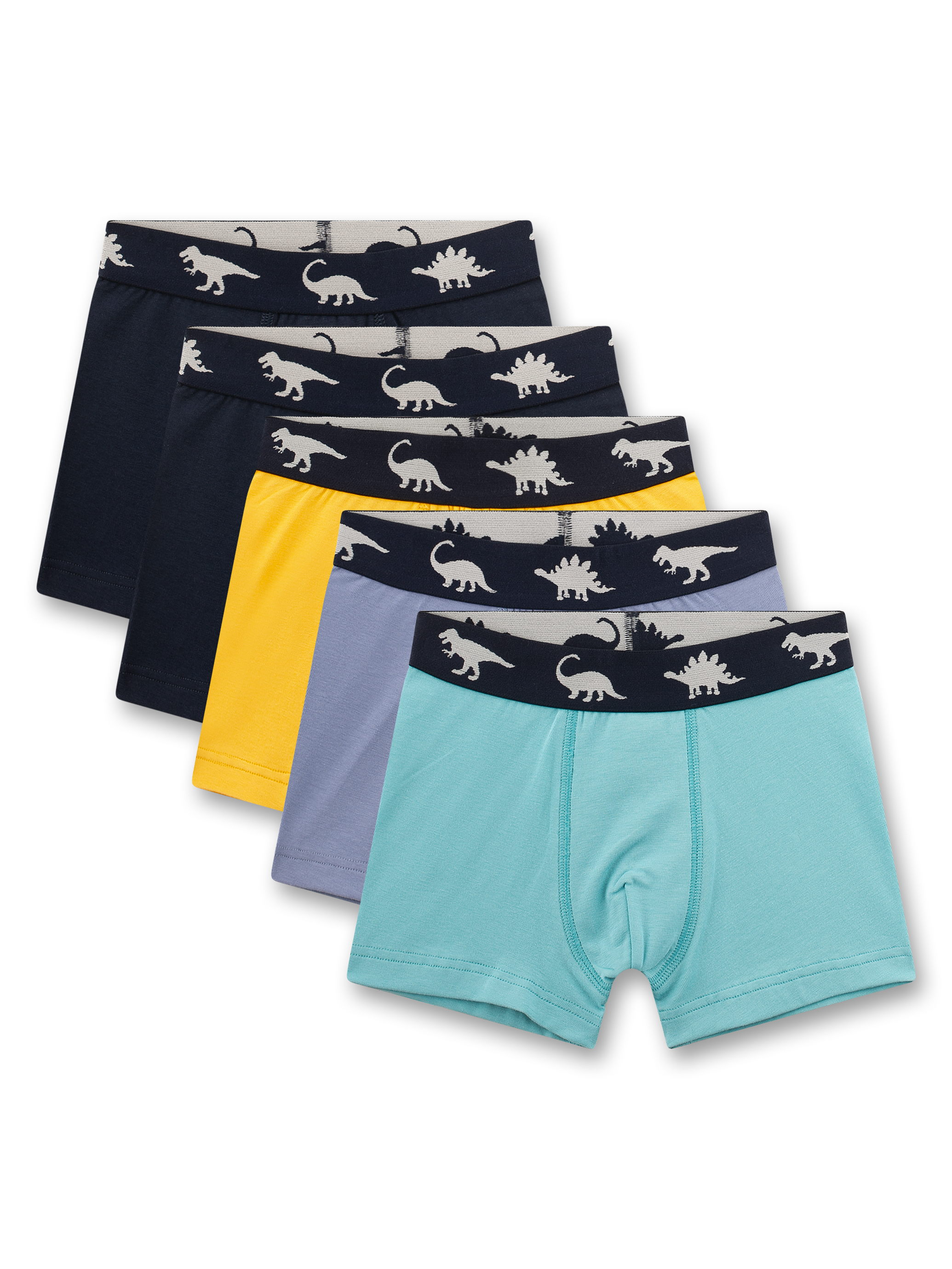 Jungen Hipshorts (5er-Pack) gelb, türkis, blau Dino