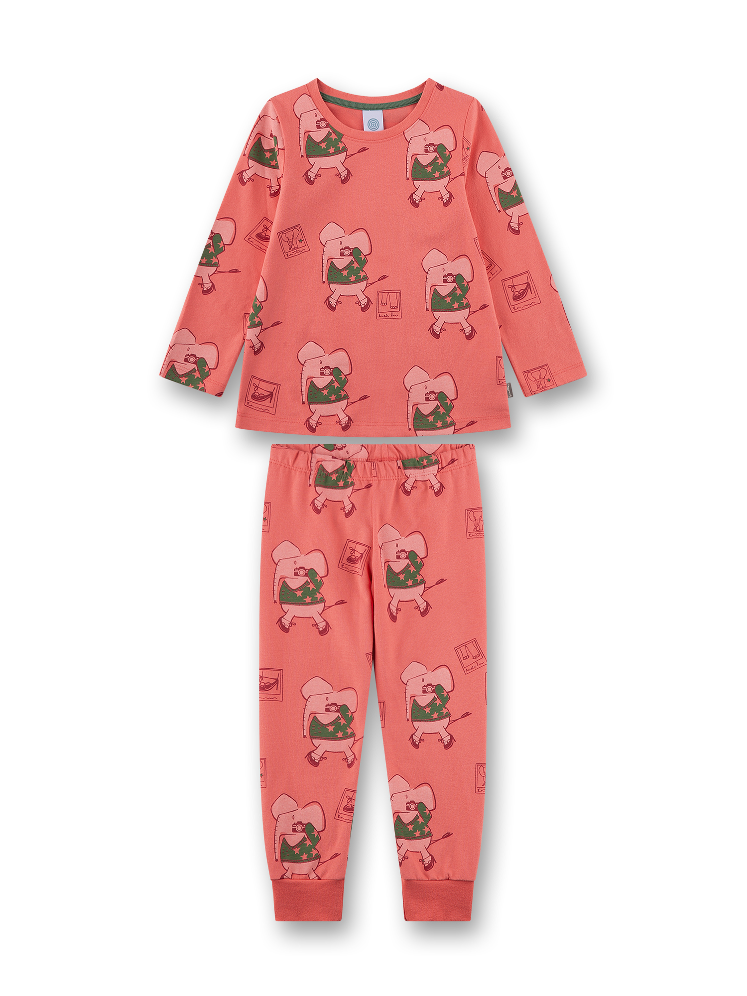 Mädchen-Schlafanzug rosa Elefant