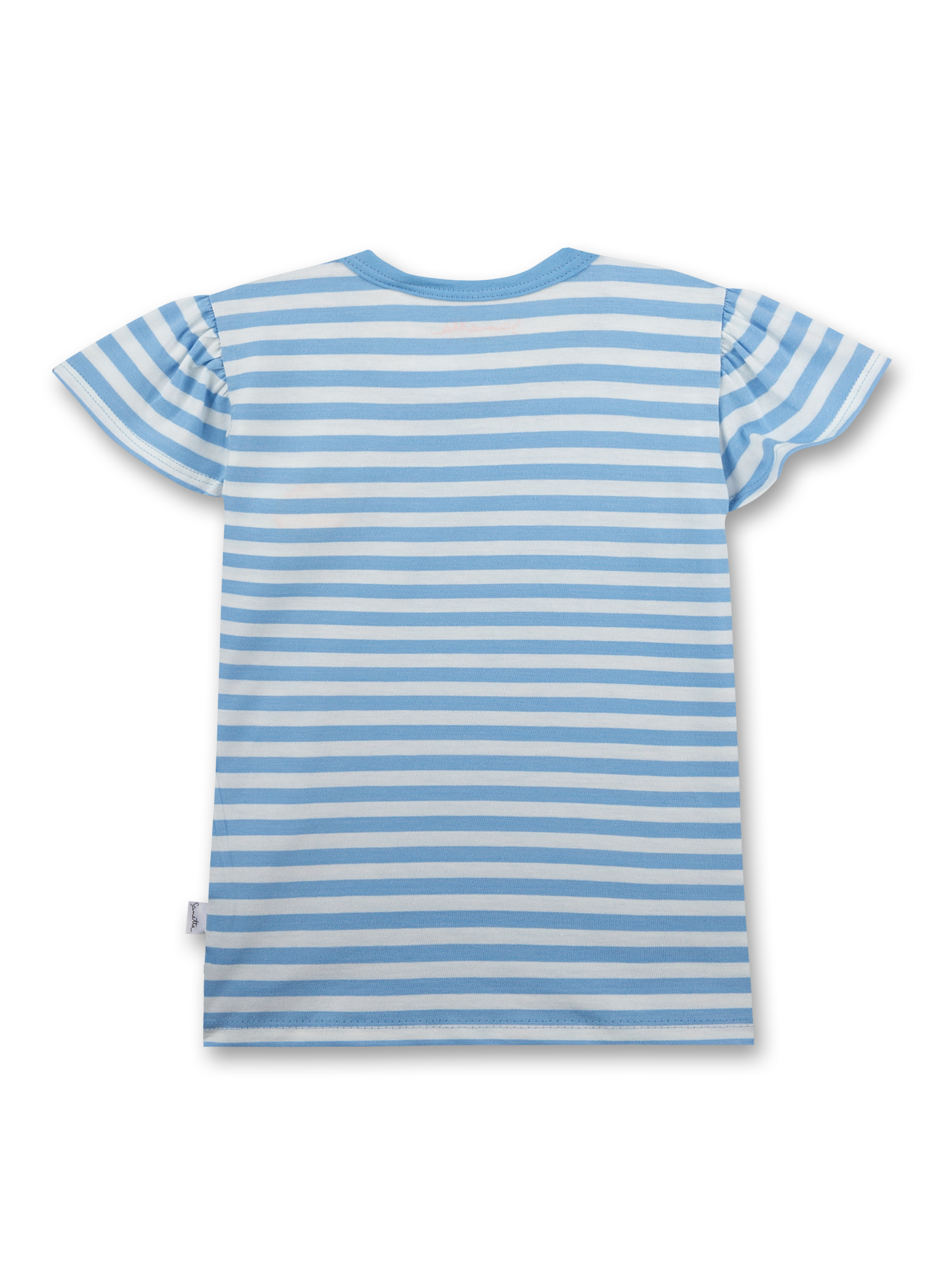 Mädchen T-Shirt Hellblau geringelt