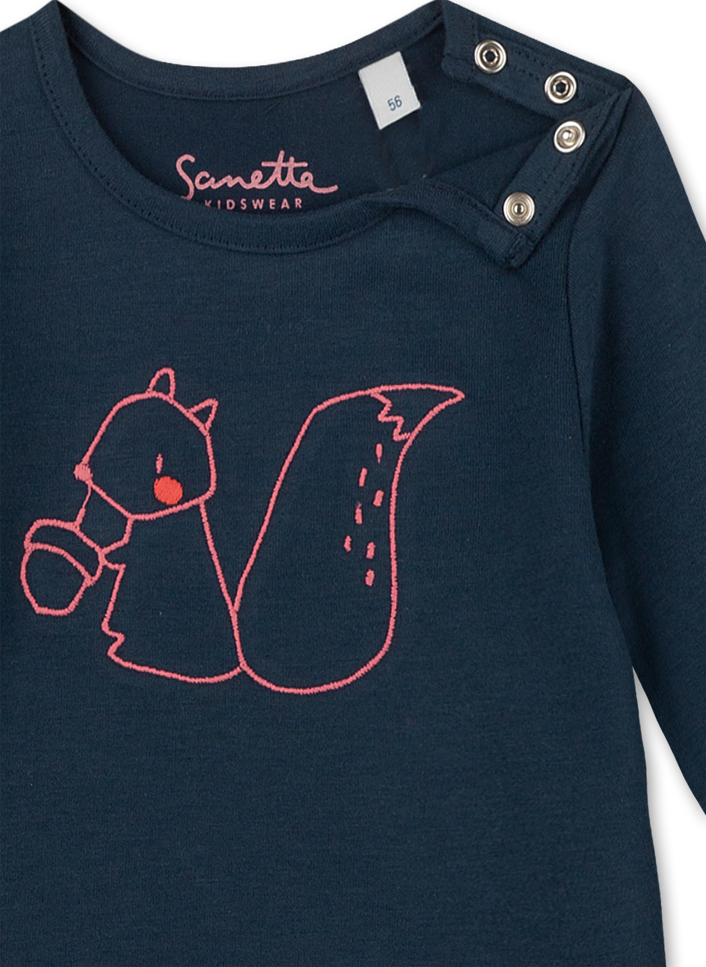 Mädchen-Shirt langarm Dunkelblau Sweet Squirrel