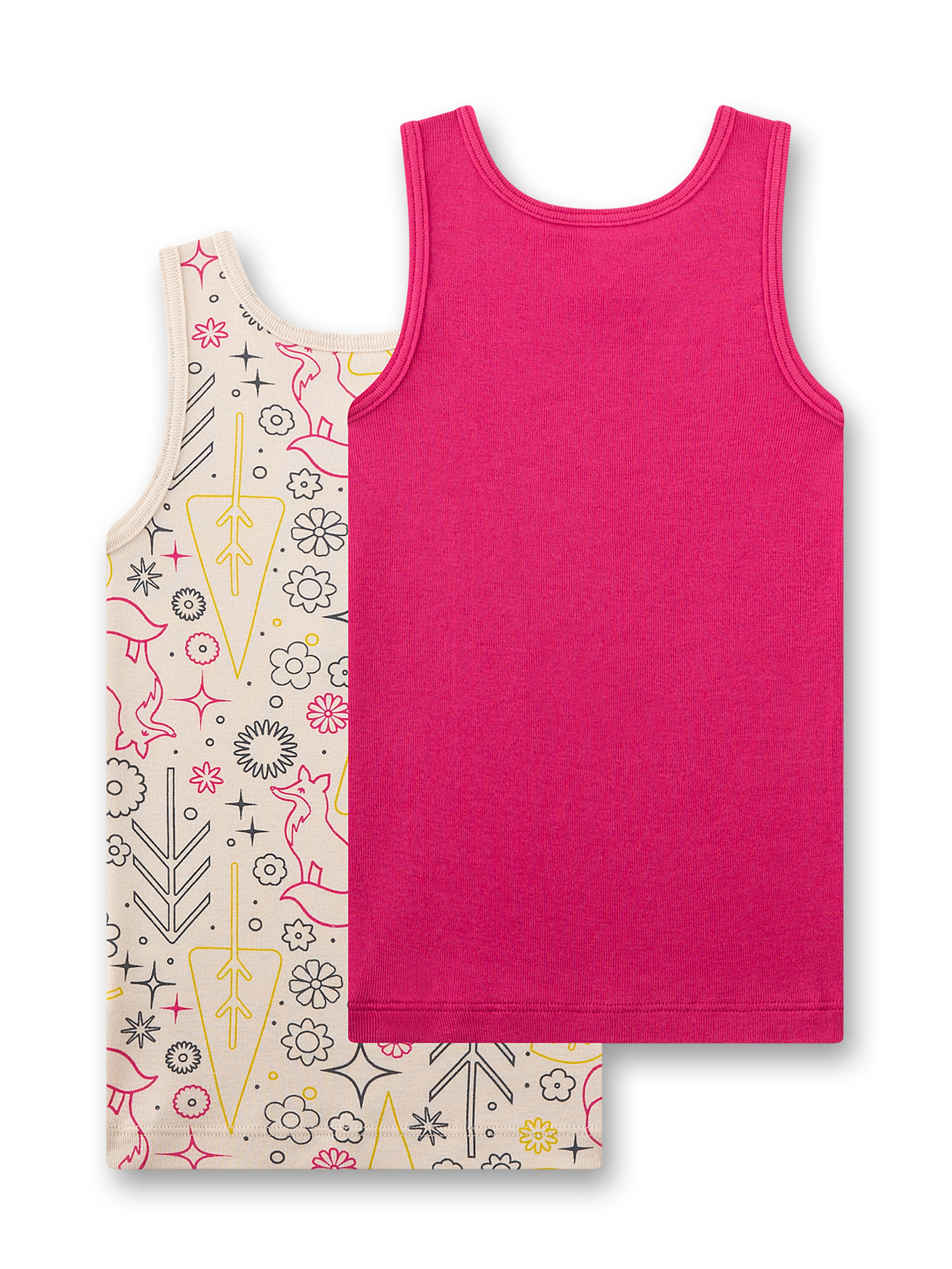 Damen Tanktop, Rotes Top, Vorne Unifarben, Weißes Muster-Top, Sommerkleidungsstück