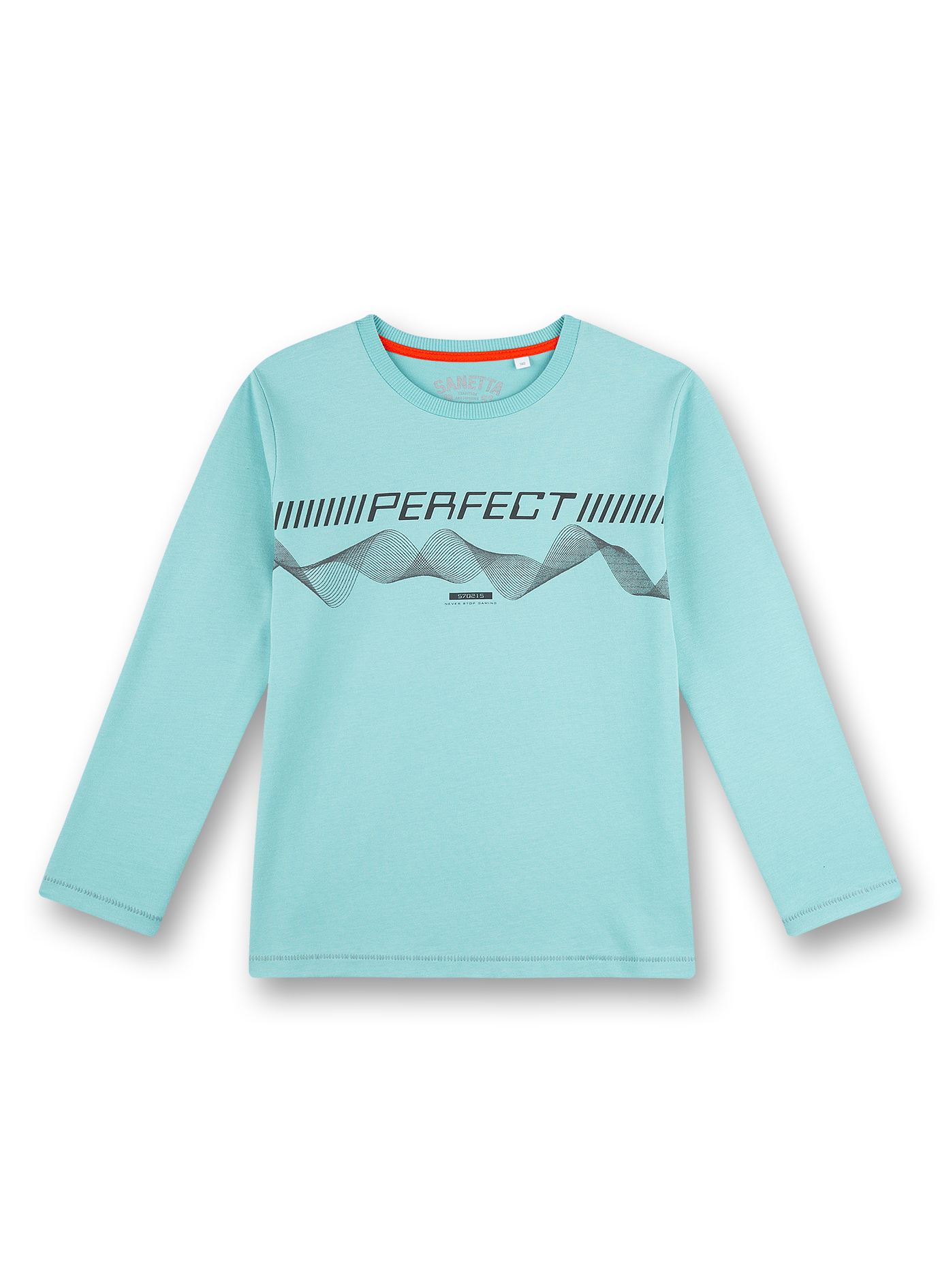 Jungen-Shirt langarm Hellblau Gamer Athleisure