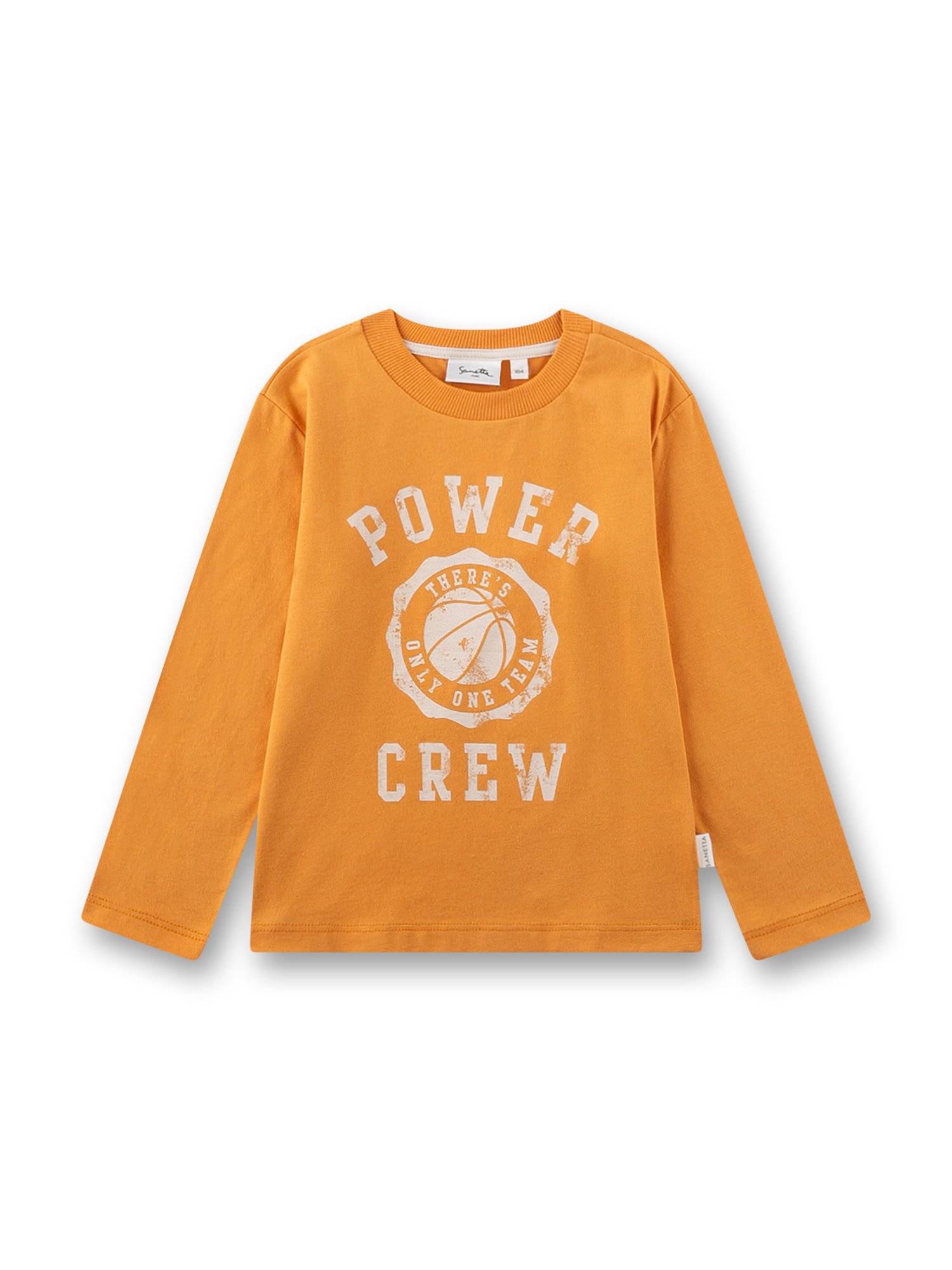 Jungen-Langarmshirt gelb Basketball