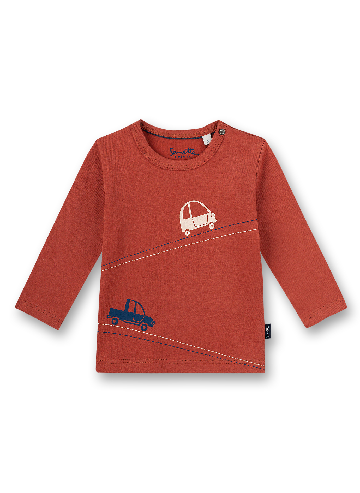 Jungen-Shirt langarm Rot Little Car