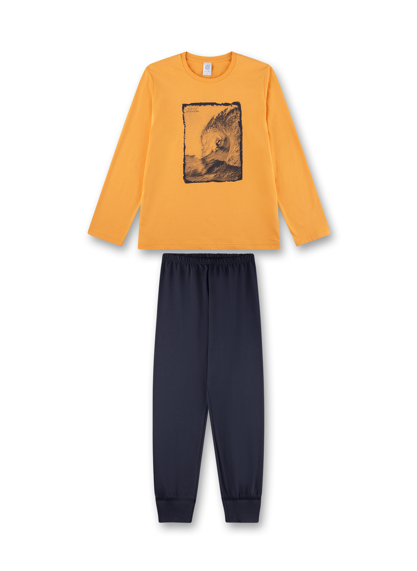 Jungen-Schlafanzug lang orange