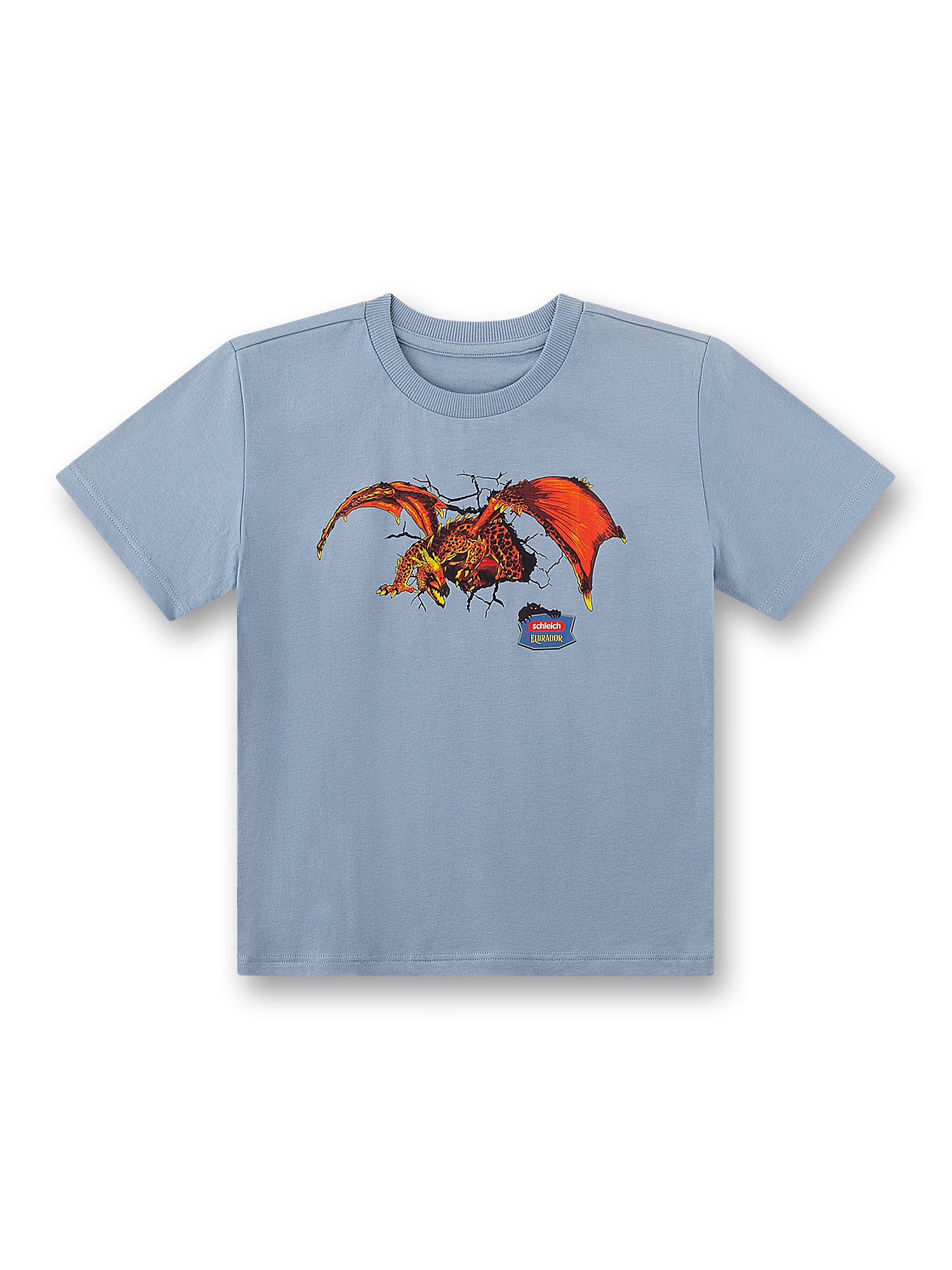 T‑Shirt, Dragon, Rückenprint, Blaue Farbe, Kurze Ärmel