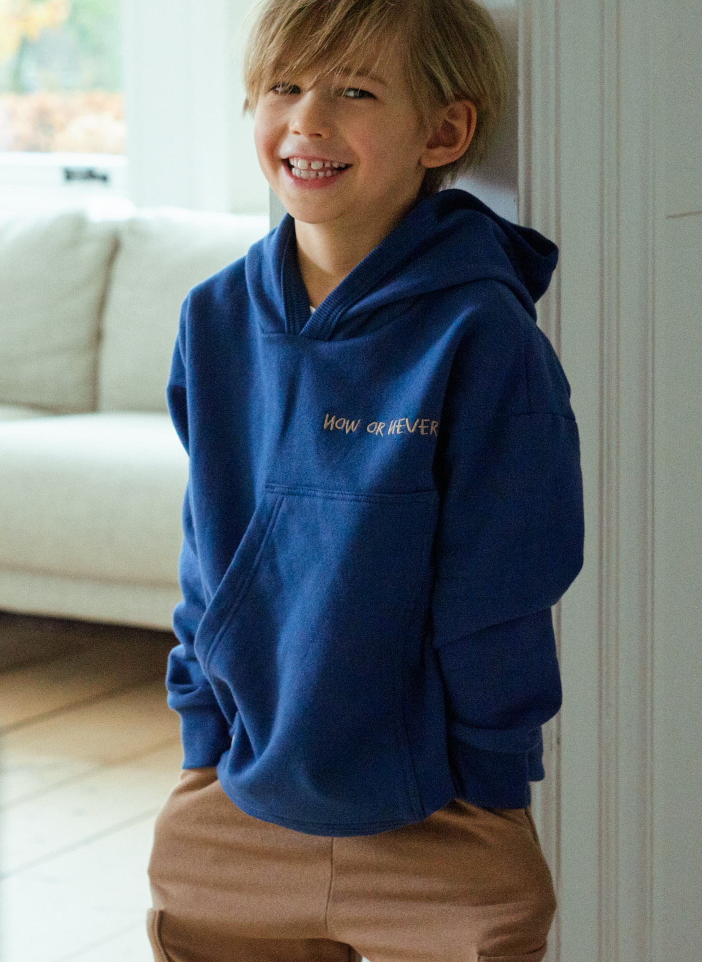 Jungen-Sweatshirt mit Kapuze Blau