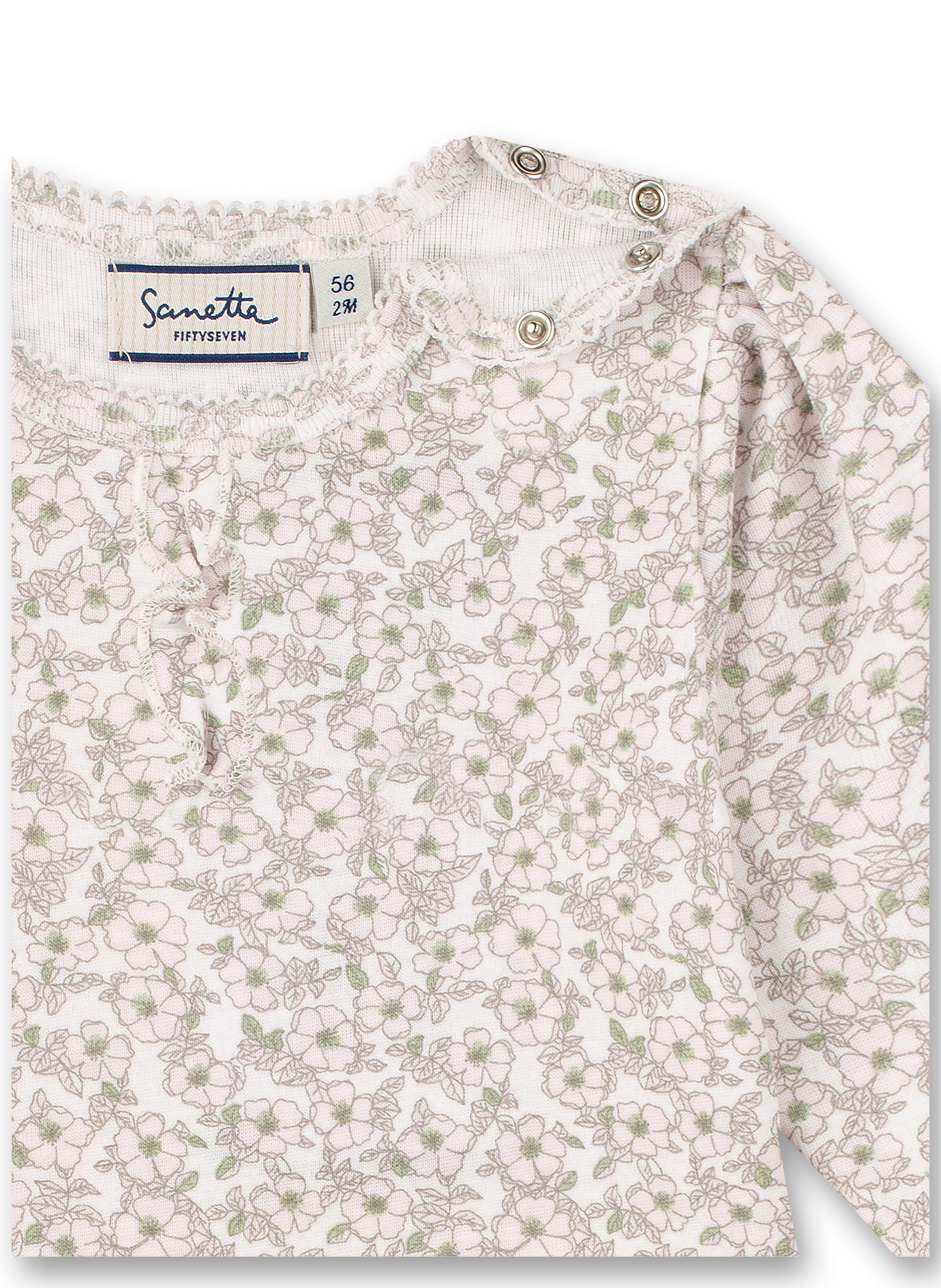 Body langarm Off-White Blumen-Allover Honey Bee