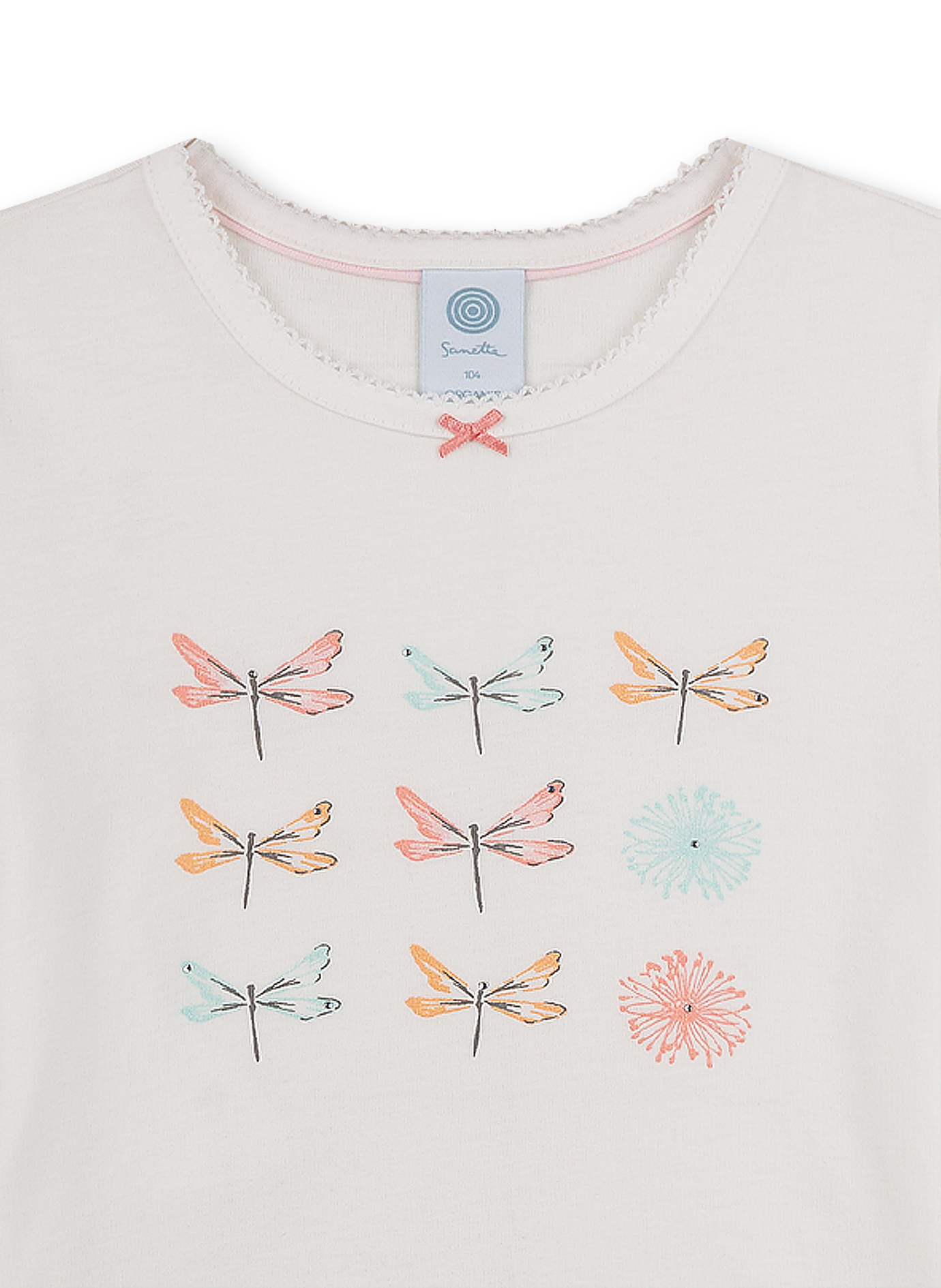 Mädchen-Schlafanzug kurz Off-White Shiny Dragonfly