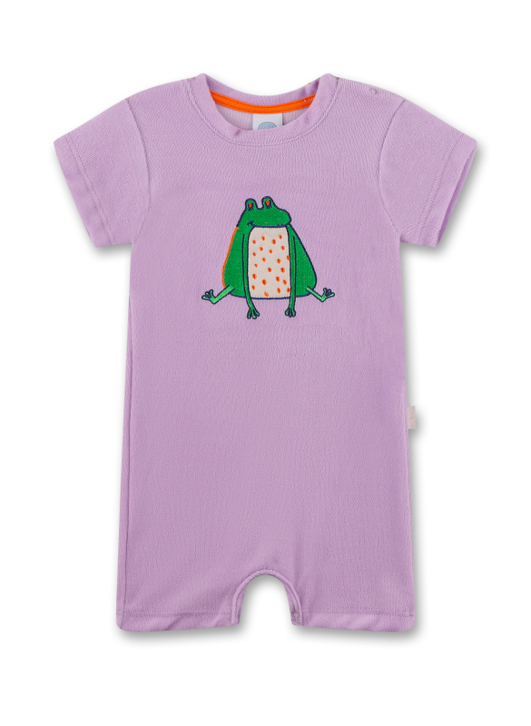 Sanetta Baby-Strampler Lila Mit Esel-Motiv - Kuscheliger Nicki Overall